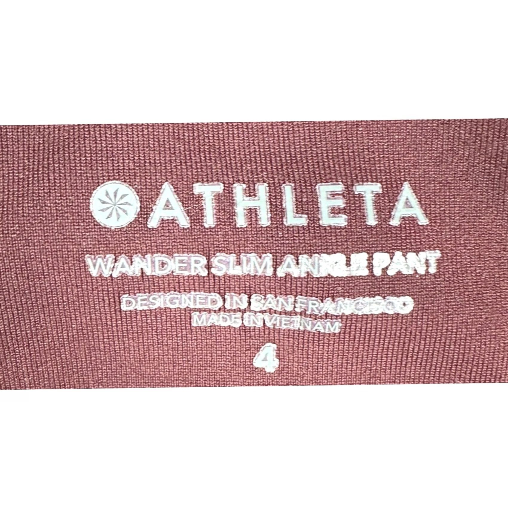 Athleta Athleta Wander Slim Ankle Pant Womens 4 Red - Slim Fit, High Rise, Side Zip, Pockets, Travel, Workwear, Techwear, Ankle Length, Nylon Spandex Size 27" / US 4 / IT 40 - 3 Thumbnail