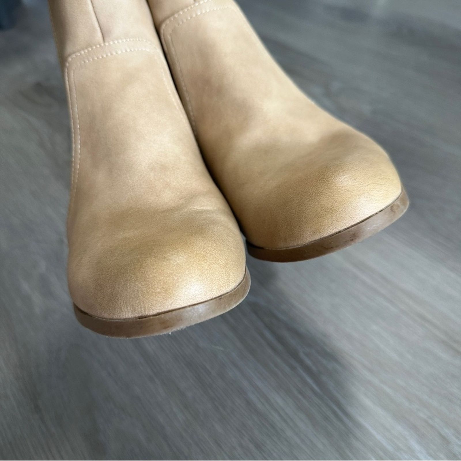 Sam Edelman Sam Edelman Leah Beige Fringe Side Zip Stacked Heel Booties Size US 7.5 / IT 37.5 - 5 Thumbnail