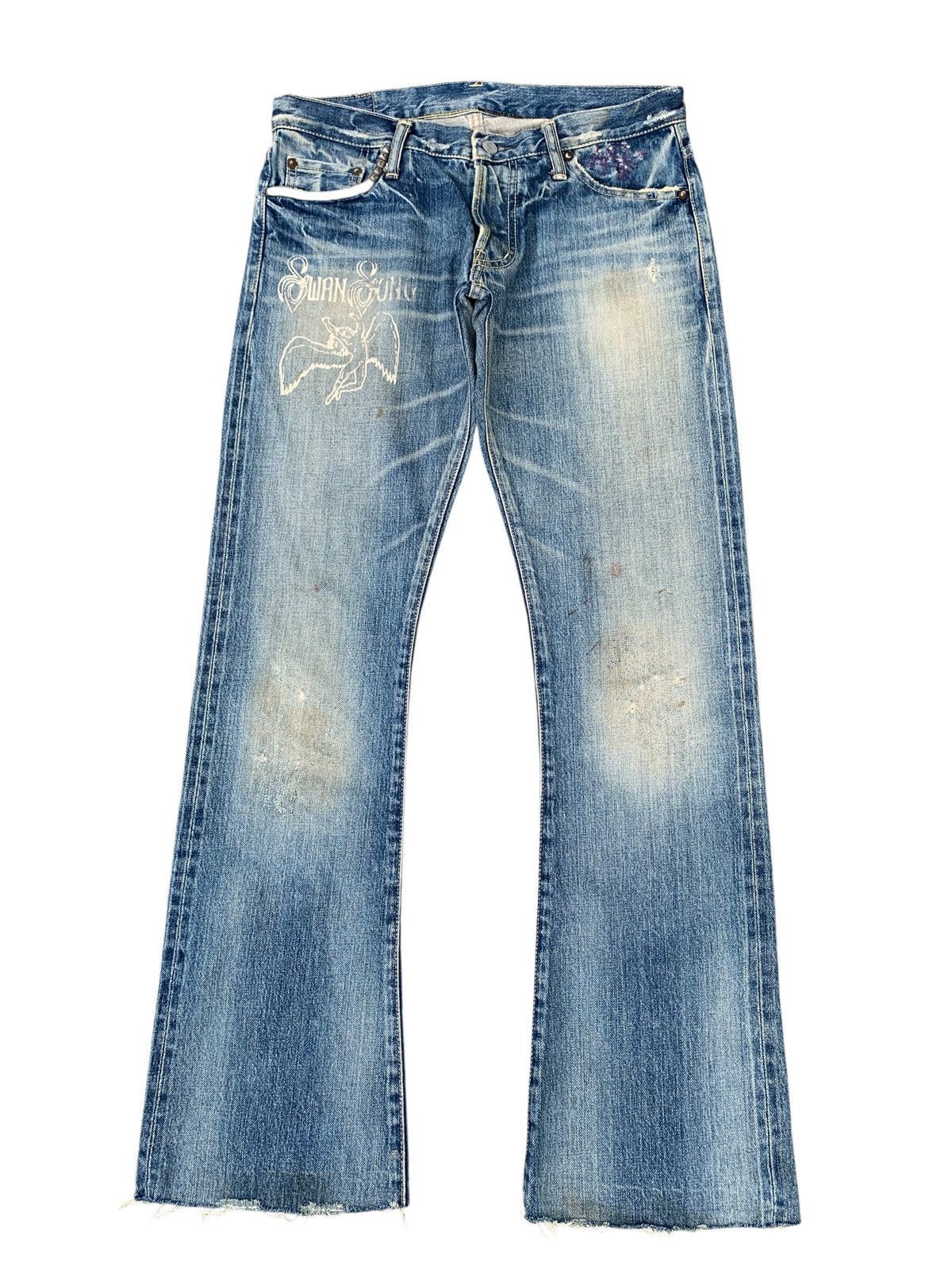 Kapital HYSTERIC GLAMOUR LED ZEPPELIN FLARE SELVEDGE DISTRESSEDDENIM Size US 32 / EU 48 - 1 Thumbnail