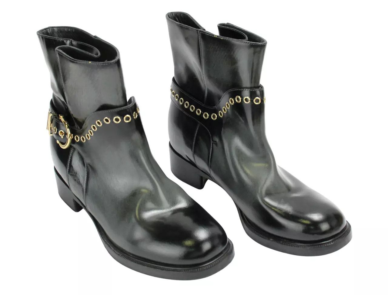 Salvatore Ferragamo SALVATORE FERRAGAMO Women EU 40.5 Biker Patent Leather Boots Size US 10.5 / IT 40.5 - 12 Thumbnail