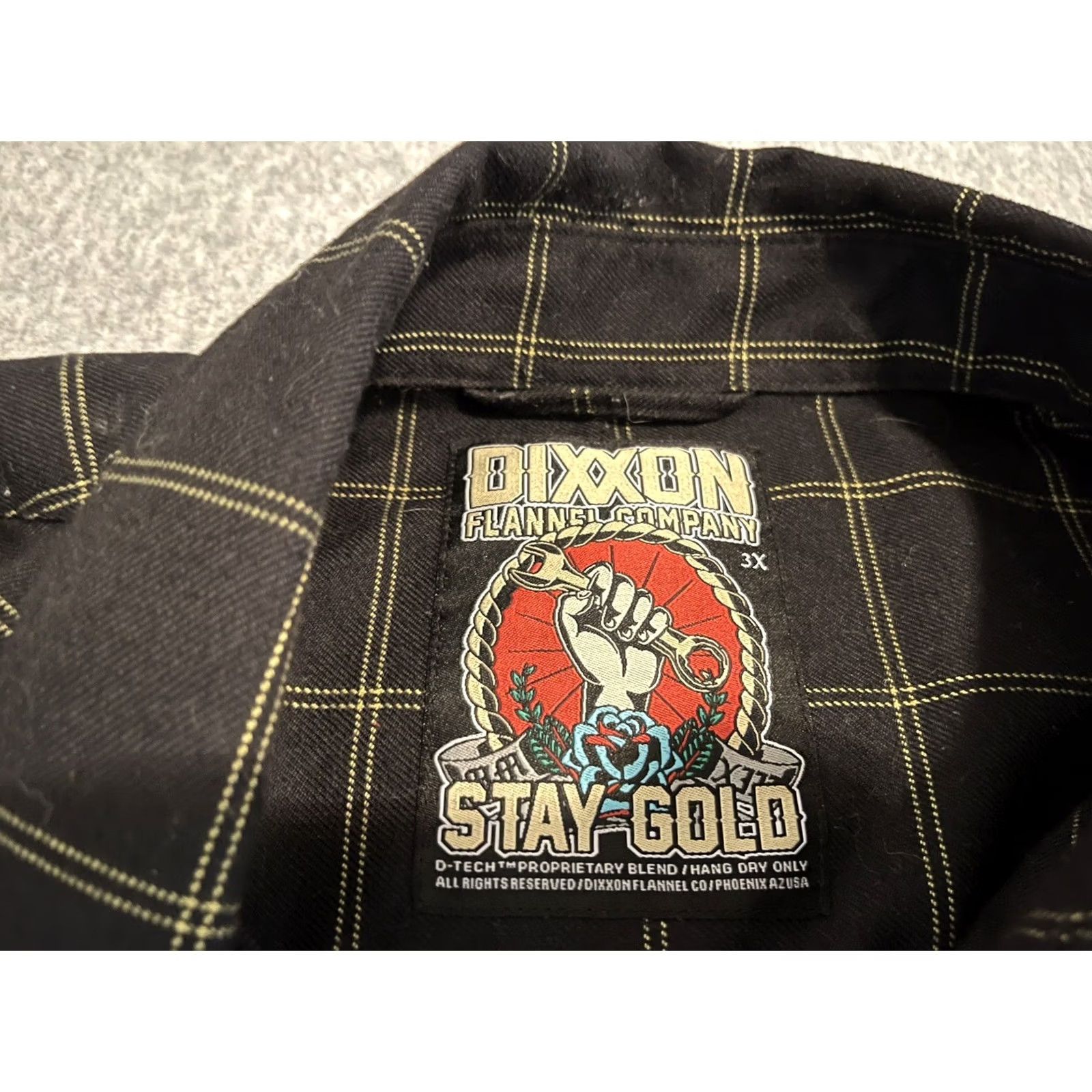 Vintage Dixxon Stay Gold Long Sleeve Snap Flannel Shirt 3XL Black Check Button-Up Mens Size US XXL / EU 58 / 5 - 2 Thumbnail