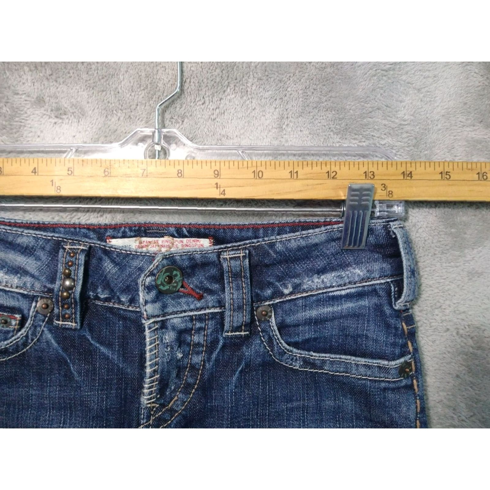 Vintage Silver Jeans Womens 25/32 Blue Denim Japanese Ringspun Skinny Leg Low Rise Size 42" / US 20 - 3 Thumbnail
