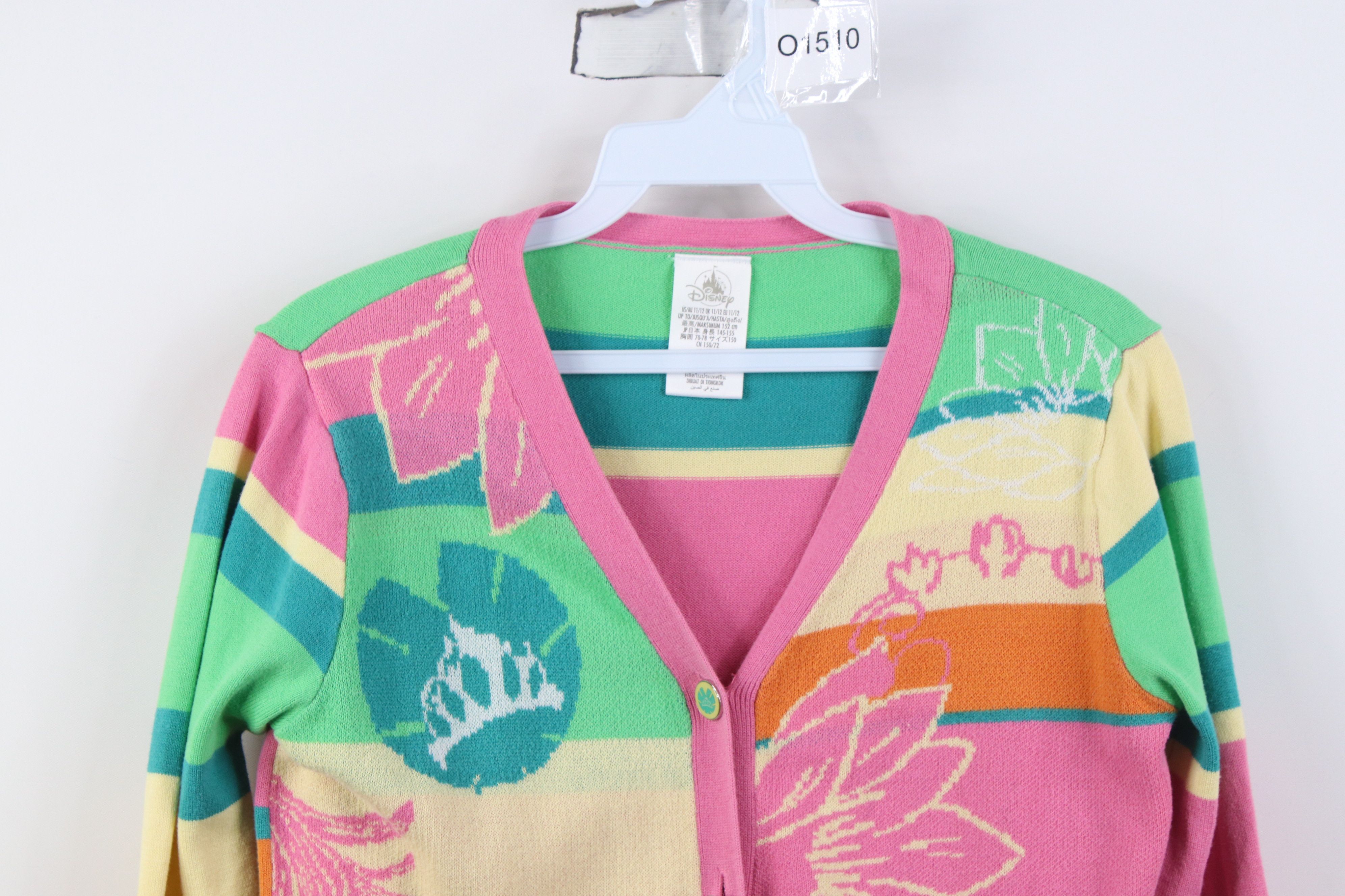 Disney Vintage Y2K Disney Tropical Tiara Knit Cardigan Sweater Size XL / US 12-14 / IT 48-50 - 2 Thumbnail