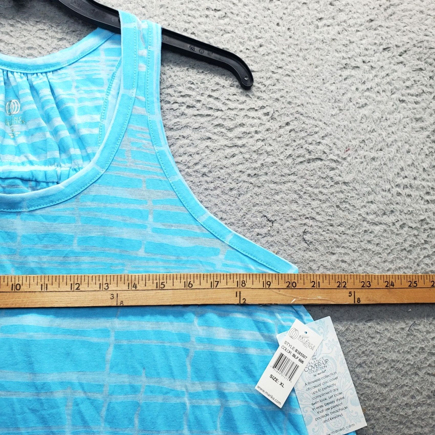 Vintage Balance Collection Loungewear Top Womens XL Multi Stripe Racerback Sharkbite Hem Size XL / US 12-14 / IT 48-50 - 4 Thumbnail