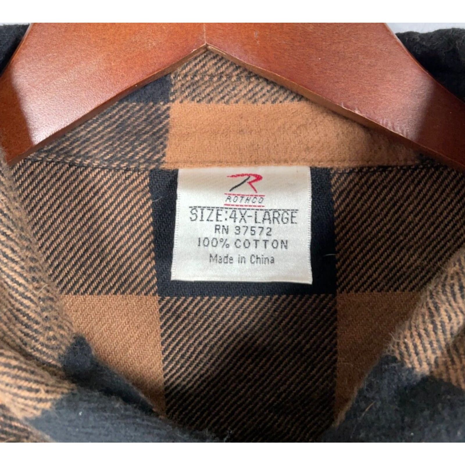 Rothco VINTAGE Rothco Men's Flannel Shirt 4XL Long Sleeve Button-Up Casual Workwear Brown Plaid Winter Size US XXL / EU 58 / 5 - 4 Thumbnail