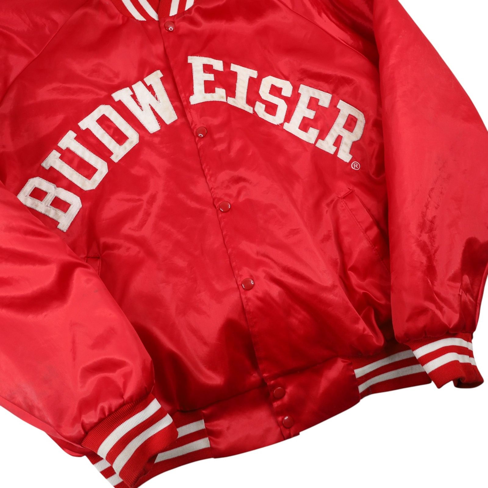 Budweiser × Vintage Vintage Budweiser Beer Spellout Sating Jacket Size US XXL / EU 58 / 5 - 3 Thumbnail