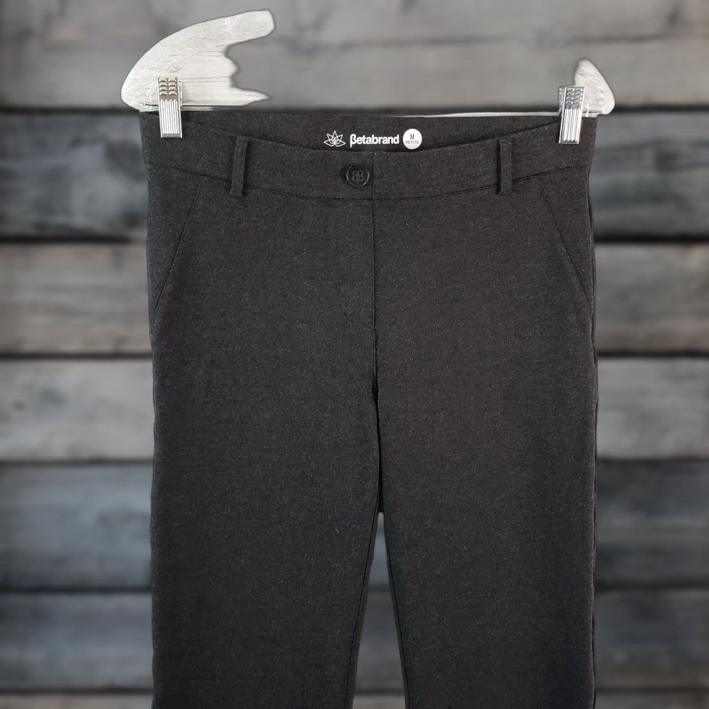Vintage Betabrand Womens Dress Pants Gray Bootcut Pull On Mid Rise Petite Medium Size 32" / US 10 / IT 46 - 1 Thumbnail