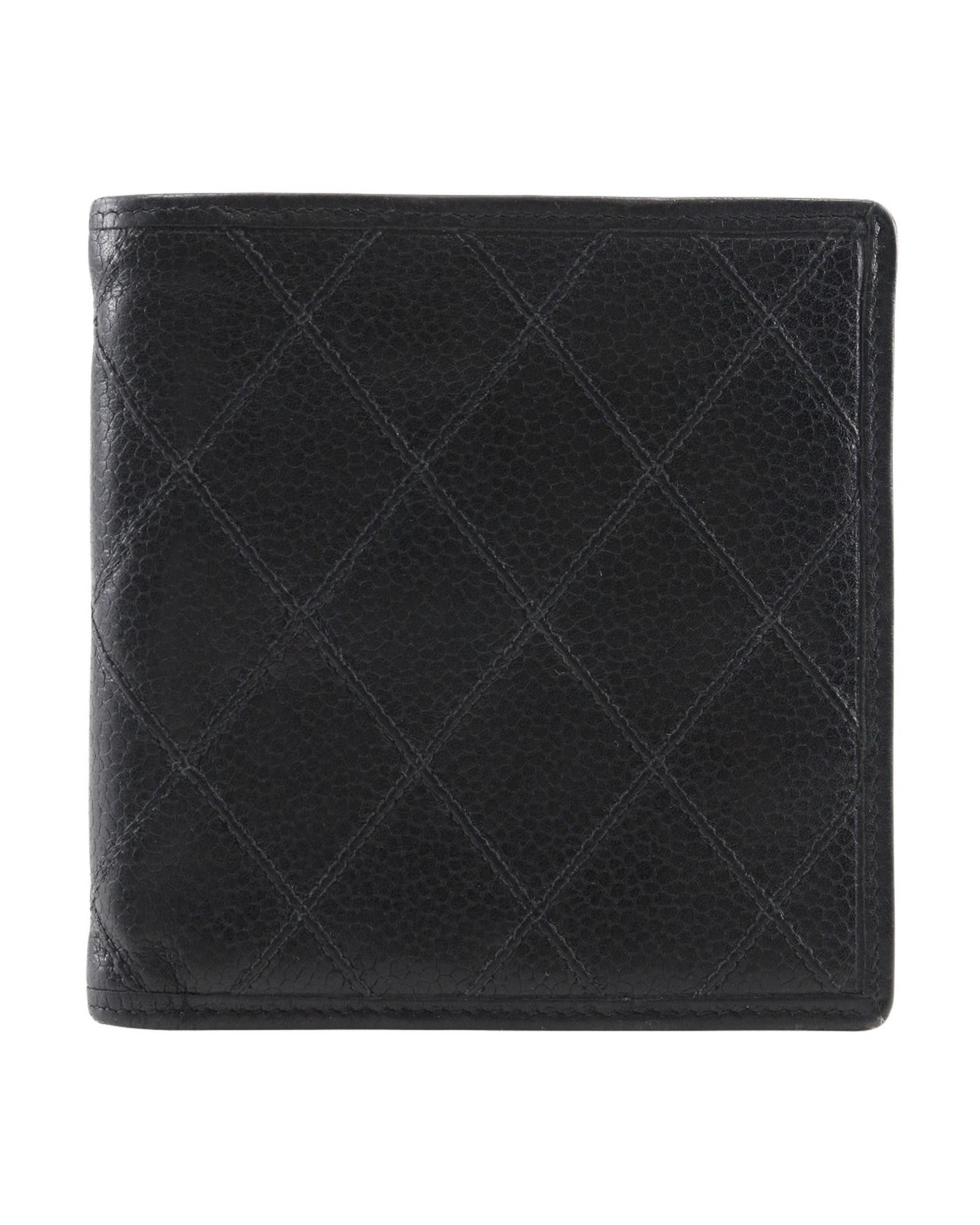 image of Chanel Quilted Caviar Bifold Wallet In Black, Women's