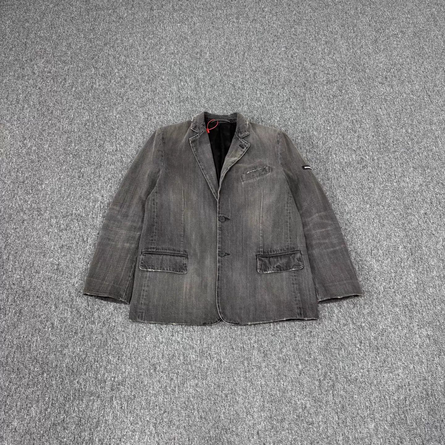 Balenciaga Balenciaga Denim Blazer Oversized Sleeve Logo Wash Gray 42 New Size M / US 6-8 / IT 42-44 - 1 Thumbnail