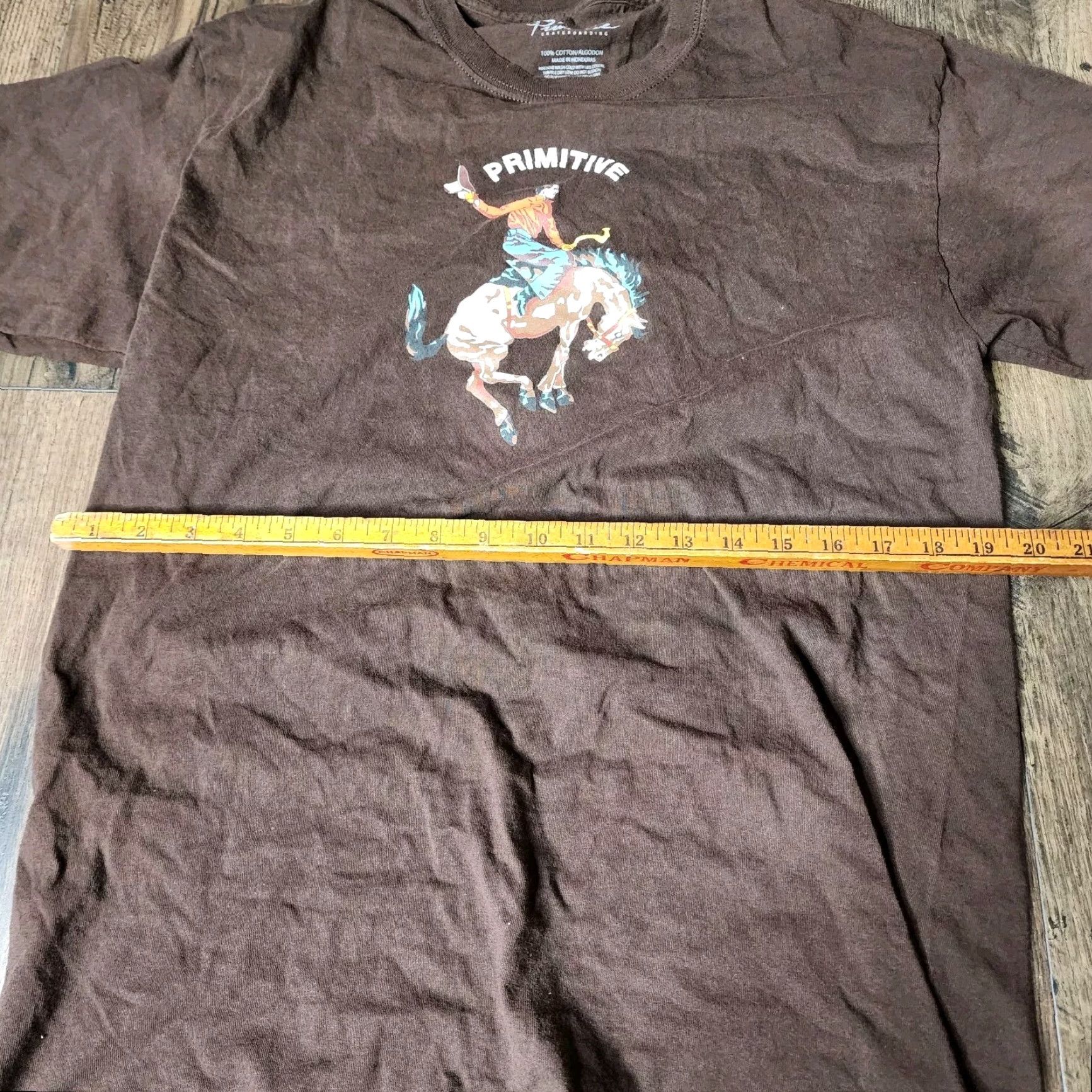 Primitive Primitive Skateboarding Cowboy T-Shirt Men's Large Brown Short Sleeve Graphic Tee Size US L / EU 52-54 / 3 - 4 Thumbnail