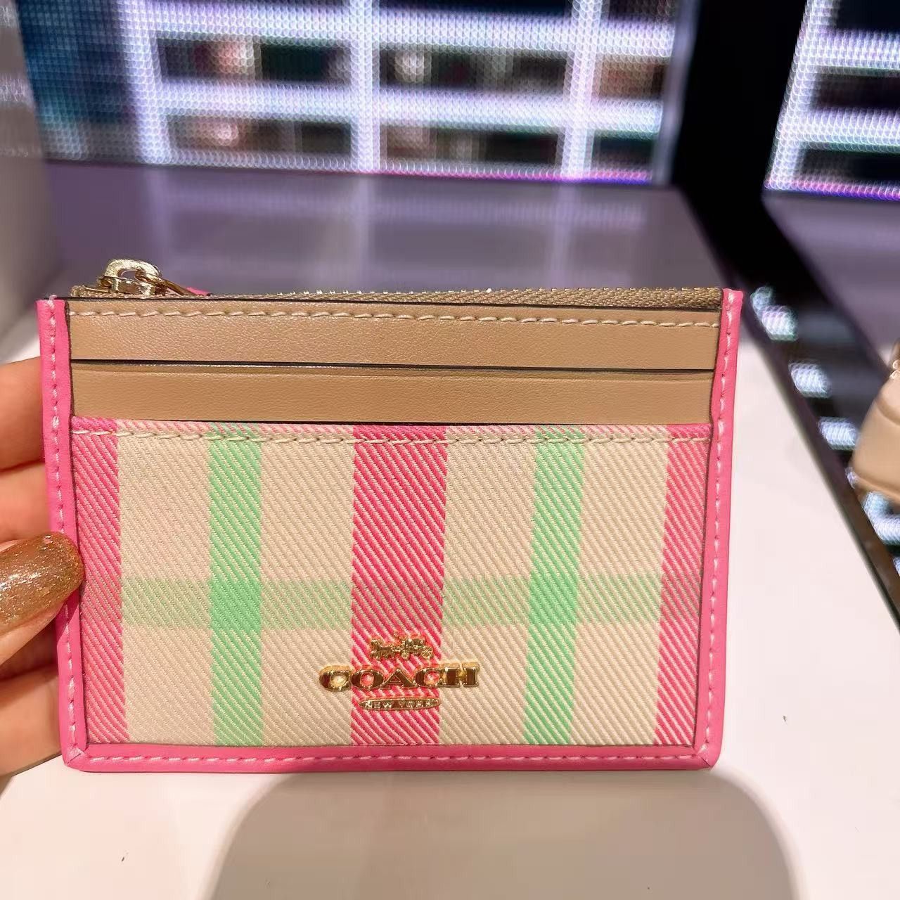 Coach Mini Skinny Id Case With Plaid Print CBL88 Size ONE SIZE - 2 Thumbnail