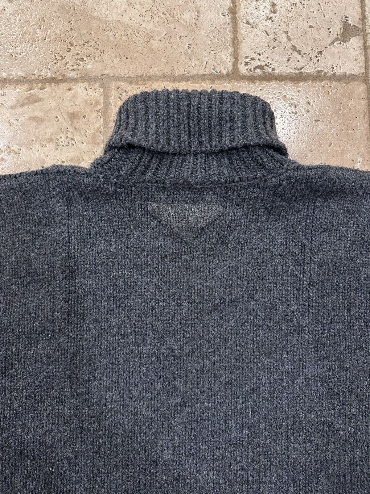 Prada Prada x Raf Simmons Chunky Grey Turtle Neck Knit Sweater Size US M / EU 48-50 / 2 - 12 Thumbnail