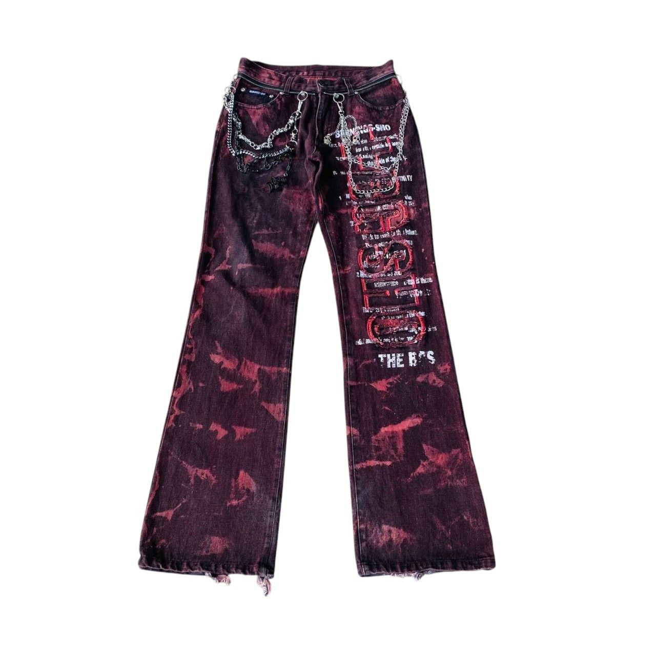 PUNK BERNING-SHO FLARED DYE BLEACHED SKULL TORNADO MART