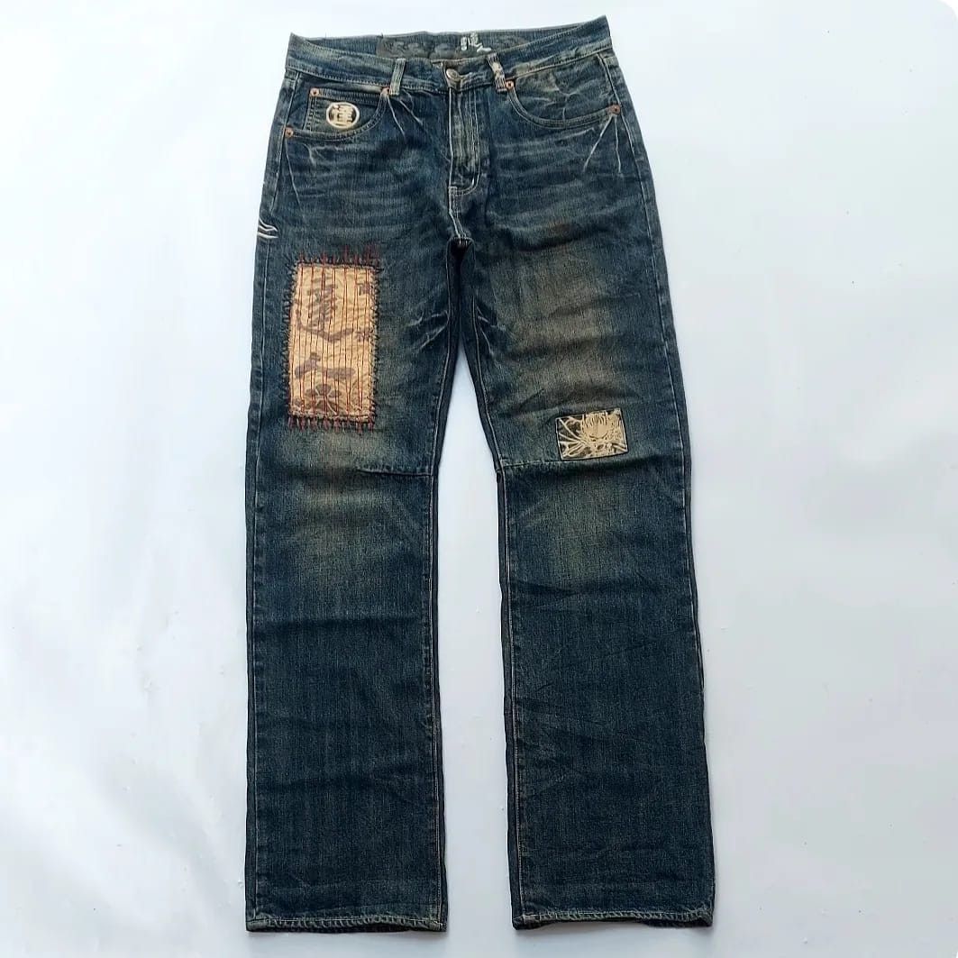 Japanese Brand × Vintage Big Train Patchwork Denim Pants Size US 30 / EU 46 - 1 Thumbnail