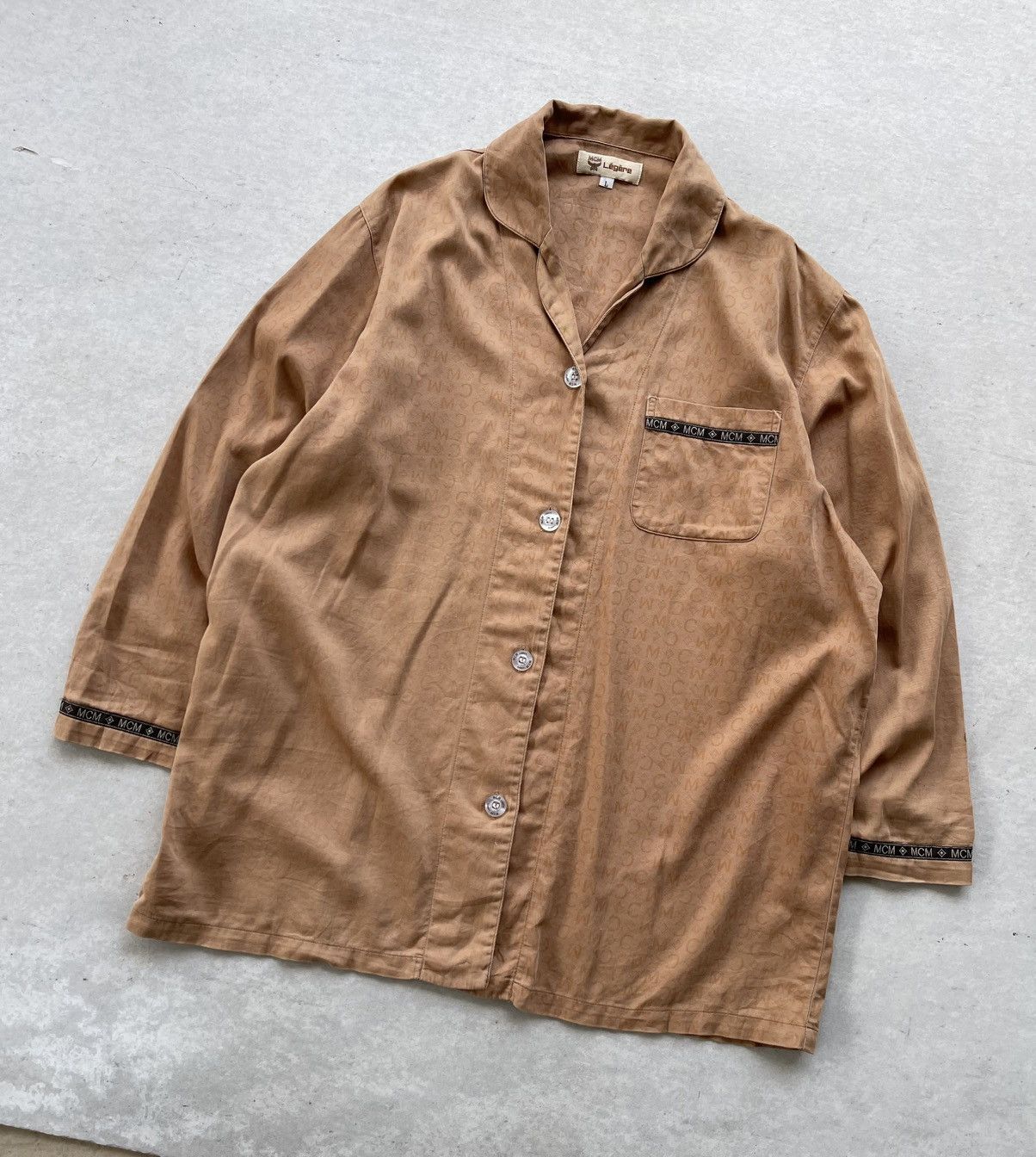 MCM 🔥VINTAGE MCM MONOGRAM BUTTON-UP LOUNGE SHIRT Size US L / EU 52-54 / 3 - 2 Thumbnail