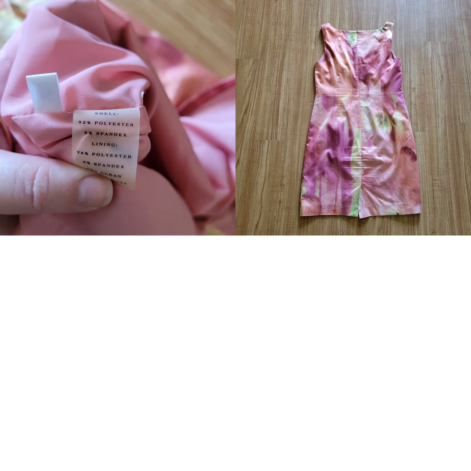 Ann Taylor Ann Taylor Dress Womens 6 Pink Peach Tie Dye Sleeveless Fitted Sheath Dress Size M / US 6-8 / IT 42-44 - 8 Thumbnail