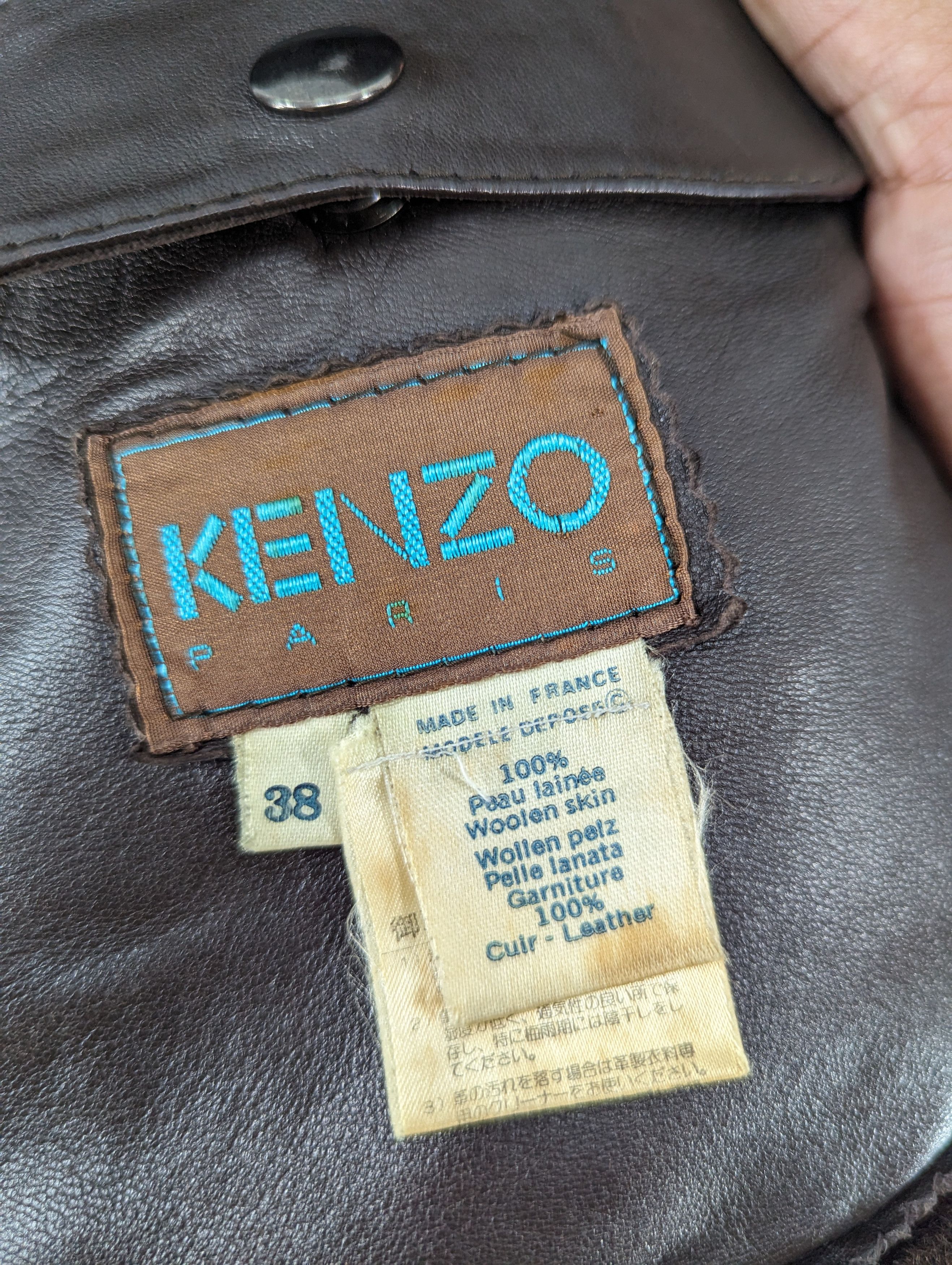 Kenzo Vintage Kenzo Paris Shearling Sherpa Leather Jacket Size US M / EU 48-50 / 2 - 14 Thumbnail
