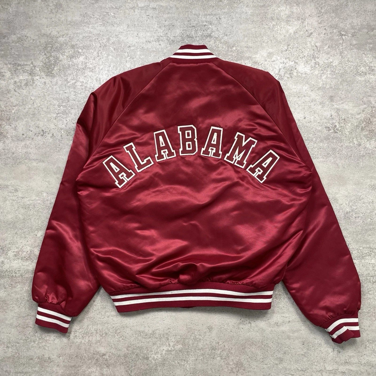 Chalk Line × NCAA × Vintage ALABAMA CRIMSON TIDE CHALK LINE SATIN JACKET SPELL OUT Size US M / EU 48-50 / 2 - 1 Thumbnail