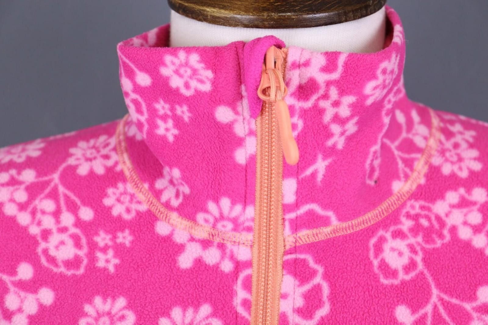 Designer Kari Traa Pink Floral Full Zip Fleece Jacket Size XS Size XS / US 0-2 / IT 36-38 - 6 Thumbnail
