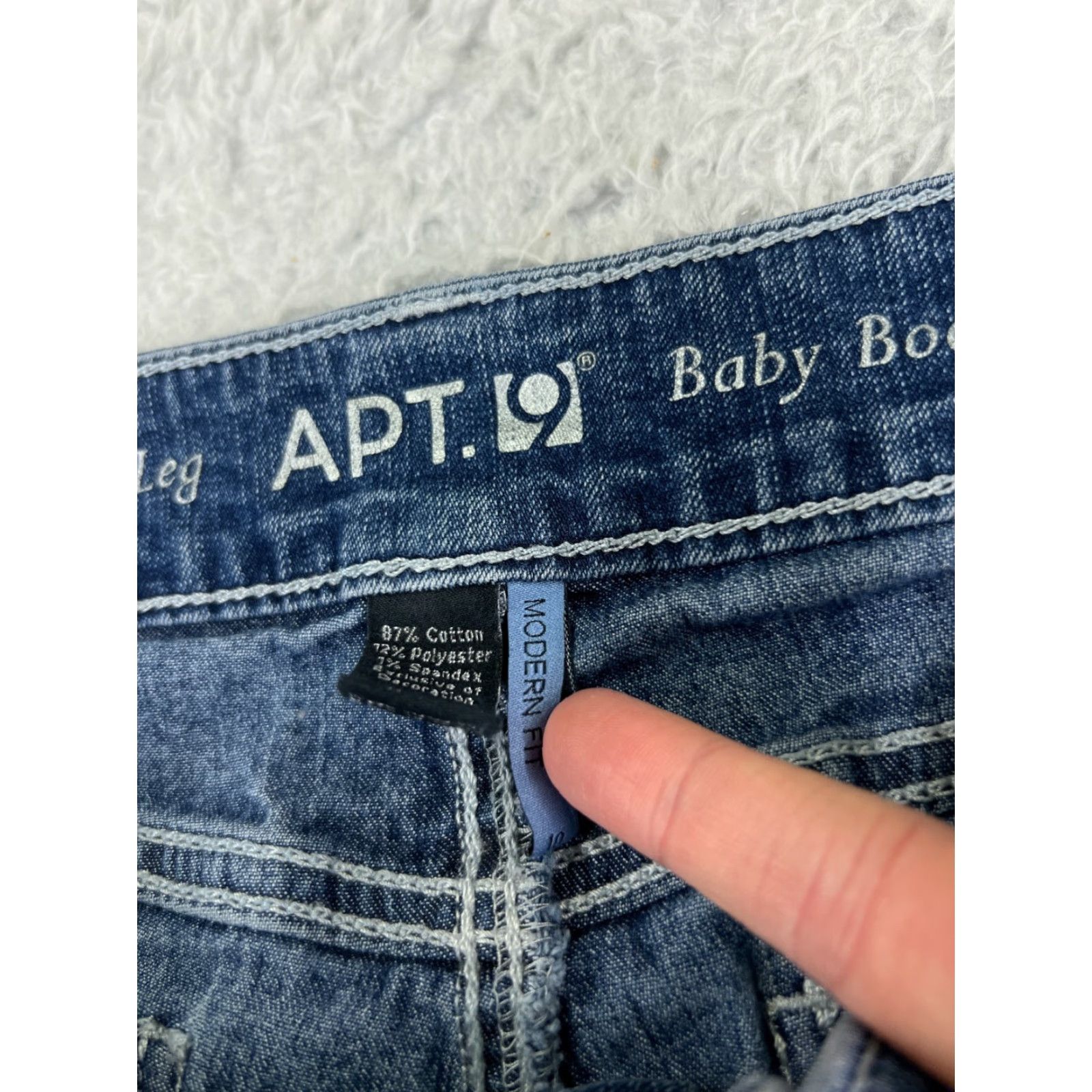 Apt. 9 Apt.9 Women's Denim Jeans Bootcut 10 Blue Embroidered Rose Stretch Mid Rise 31x29 Size 32" / US 10 / IT 46 - 7 Thumbnail