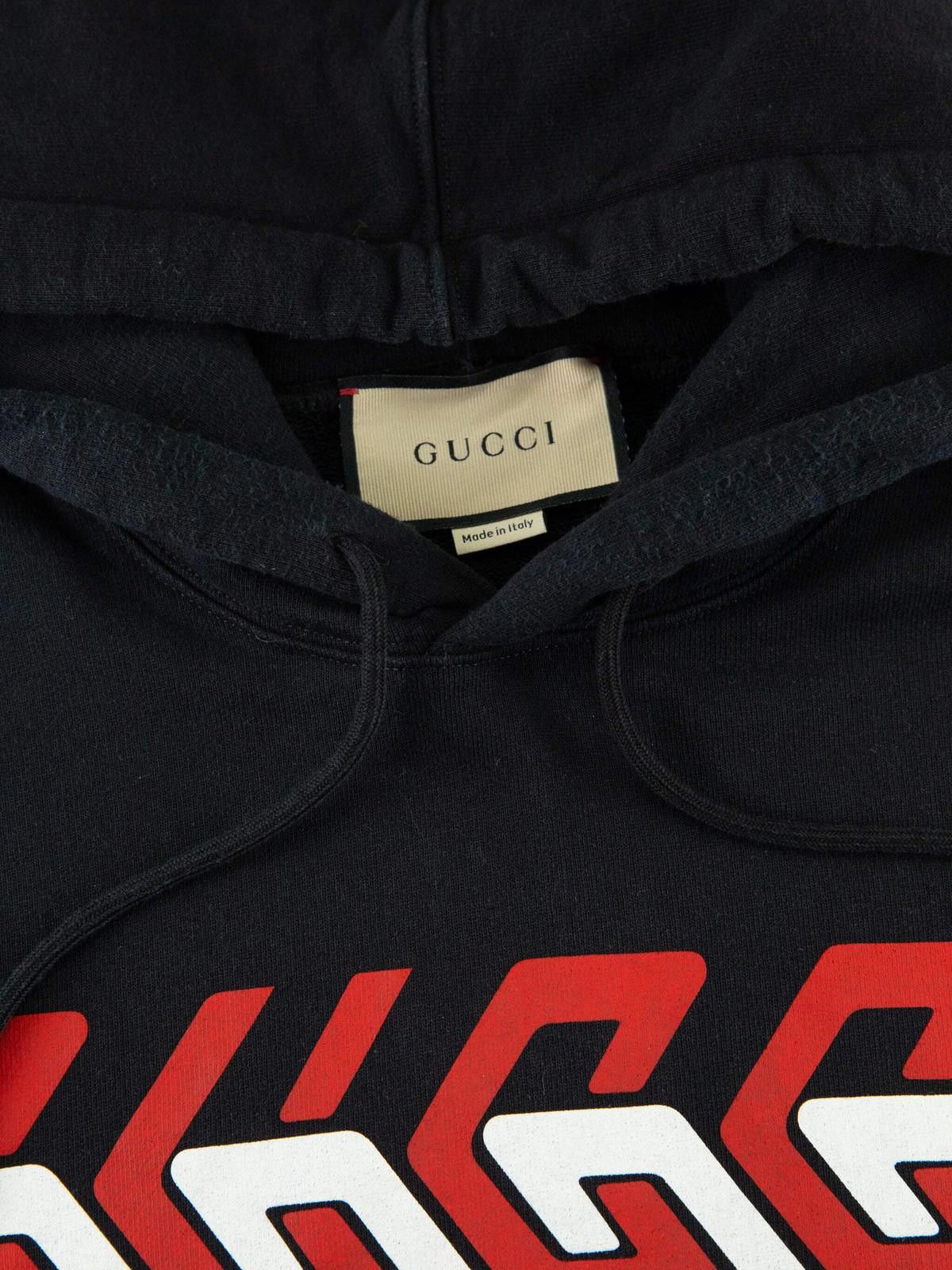 Gucci Gucci Mens Geometric Block Logo Hoodie Medium Black Size US M / EU 48-50 / 2 - 4 Thumbnail