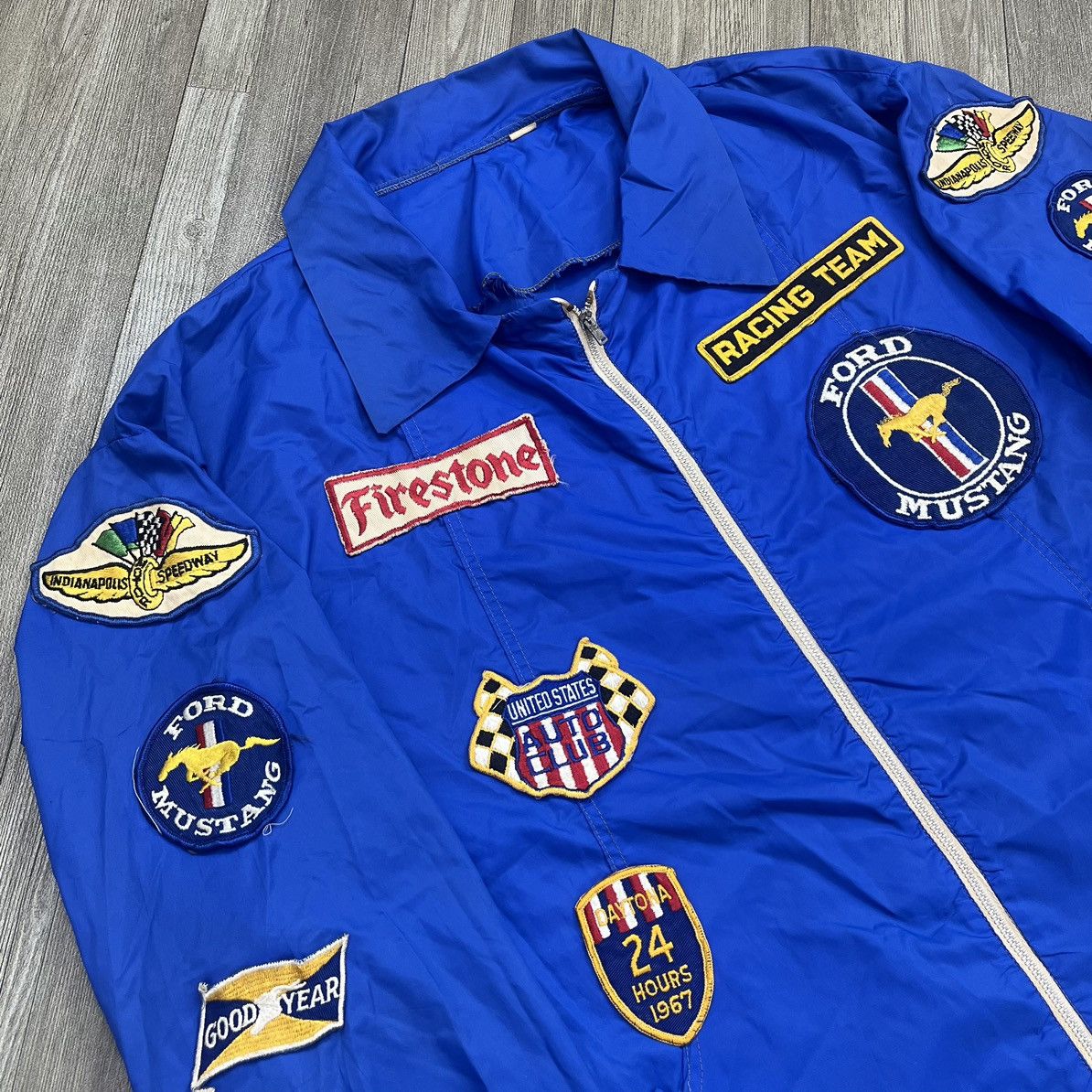 Ford × Sports Specialties Vintage 70s Ford Mustang Patch Light Jacket Size US L / EU 52-54 / 3 - 2 Thumbnail