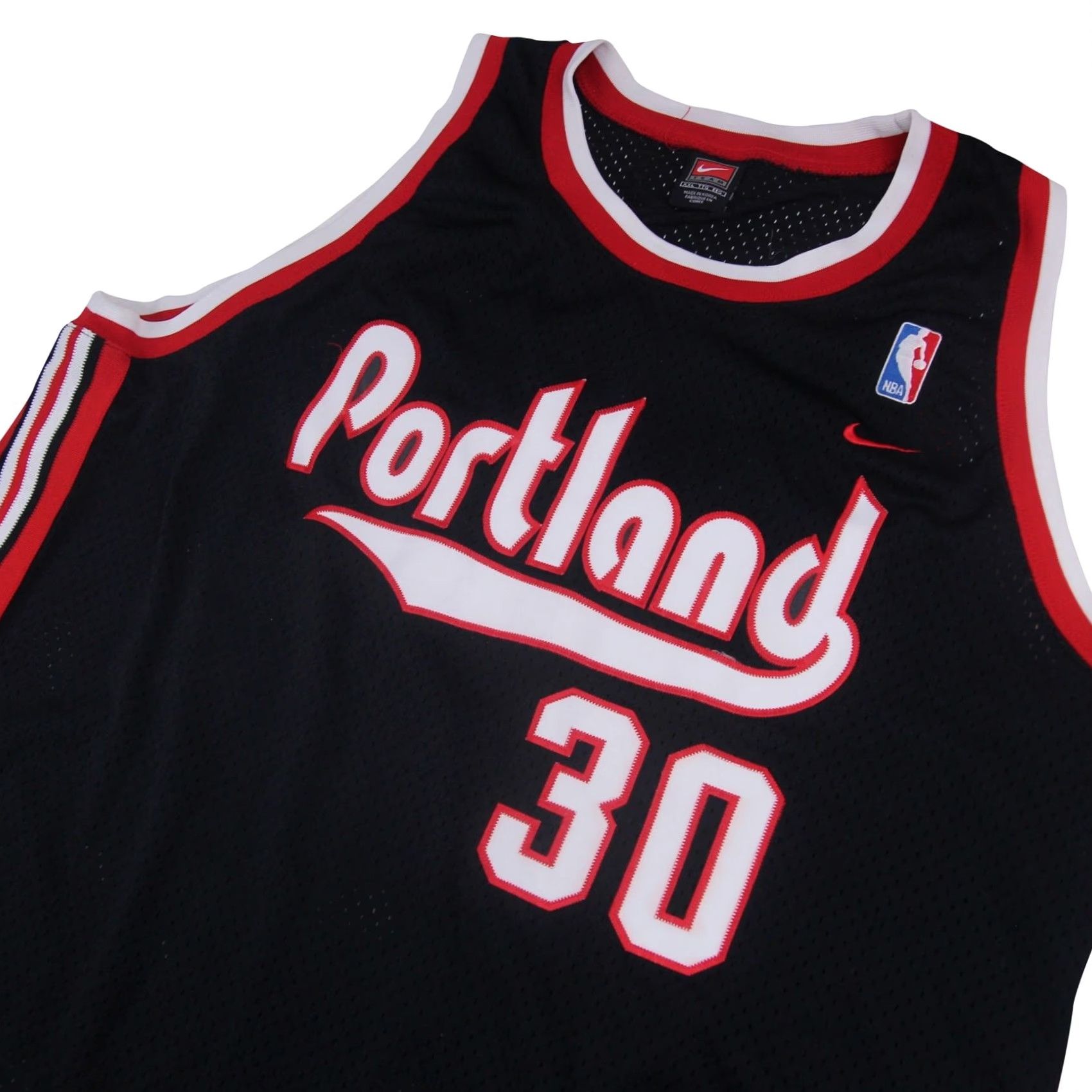 Nike VINTAGE Nike Portland Trail Blazers Rasheed Wallace #30 Rewind Jersey T-Shirt XXL Black Mens Size US XXL / EU 58 / 5 - 2 Thumbnail