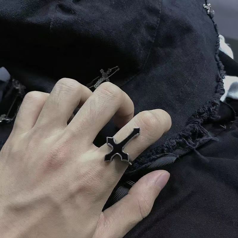 Jewelry Cross Dark Jewelry Rings Open Size Chrome Ring (Size 7-13) Size ONE SIZE - 6 Thumbnail