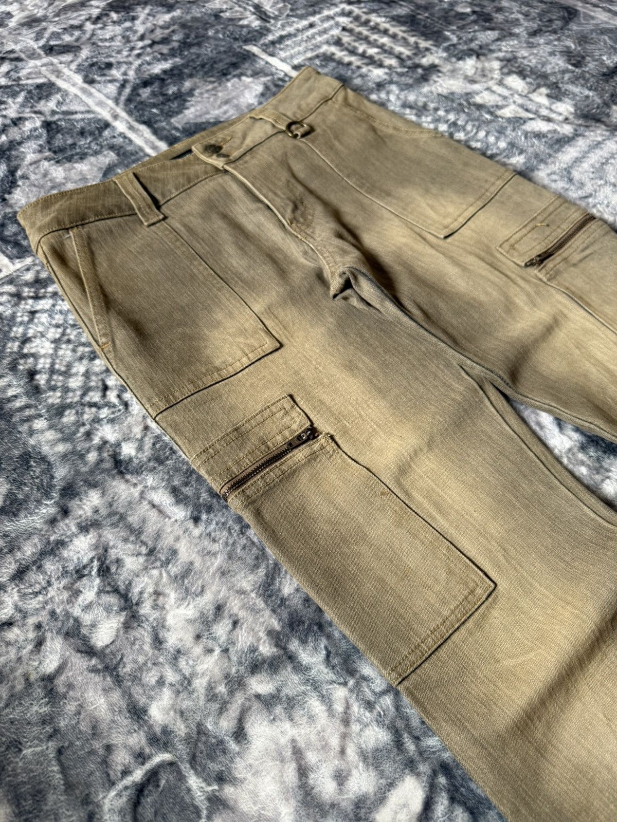 Japanese Brand Daily Topics Smokey Mud Gray Wash Flared Cargo Denim Pants Size US 28 / EU 44 - 4 Thumbnail