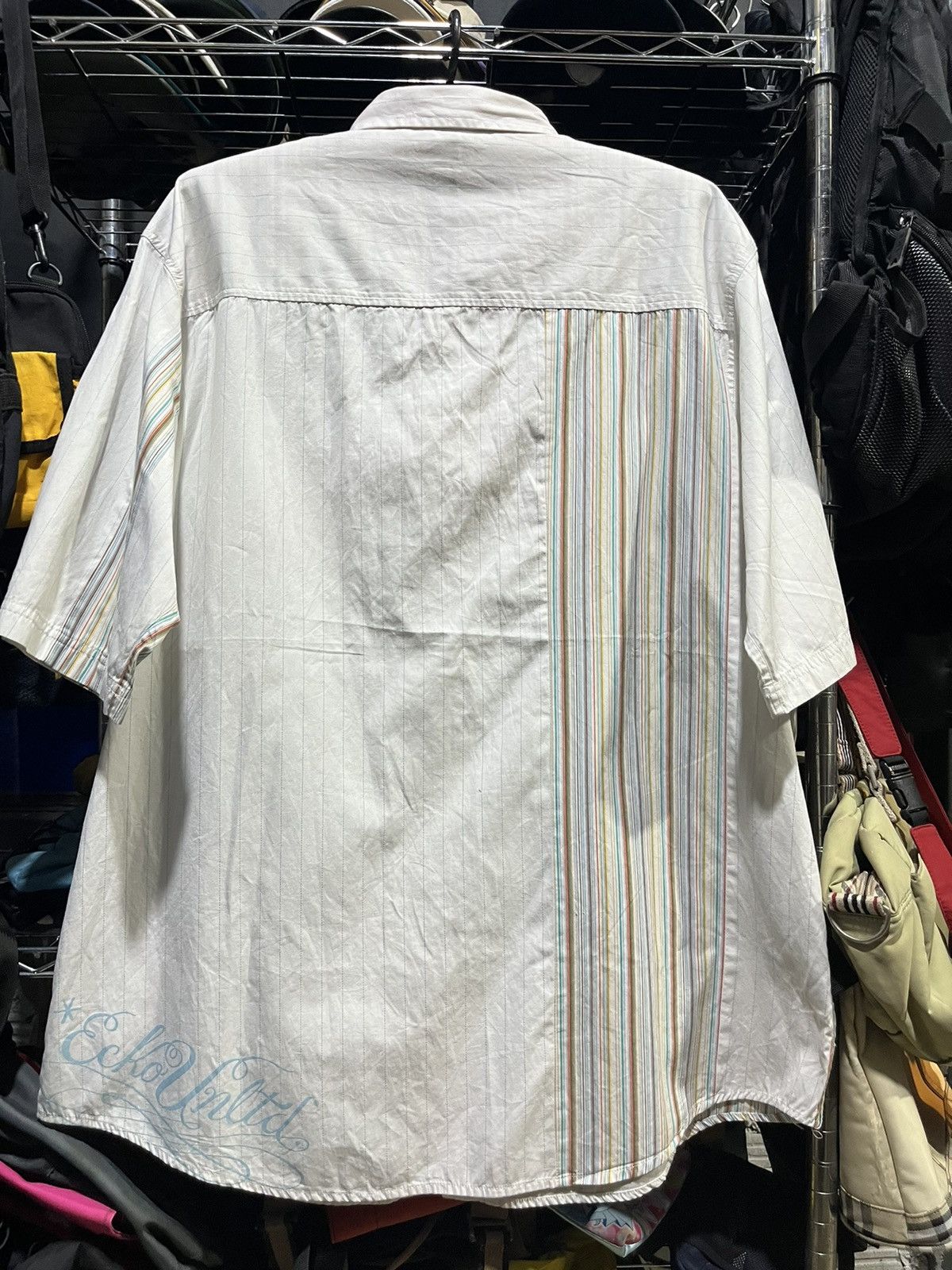 Ecko Unltd. Ecko Unltd. World Famous Hip Hop Striped Shirt Y2K Size US XL / EU 56 / 4 - 2 Thumbnail