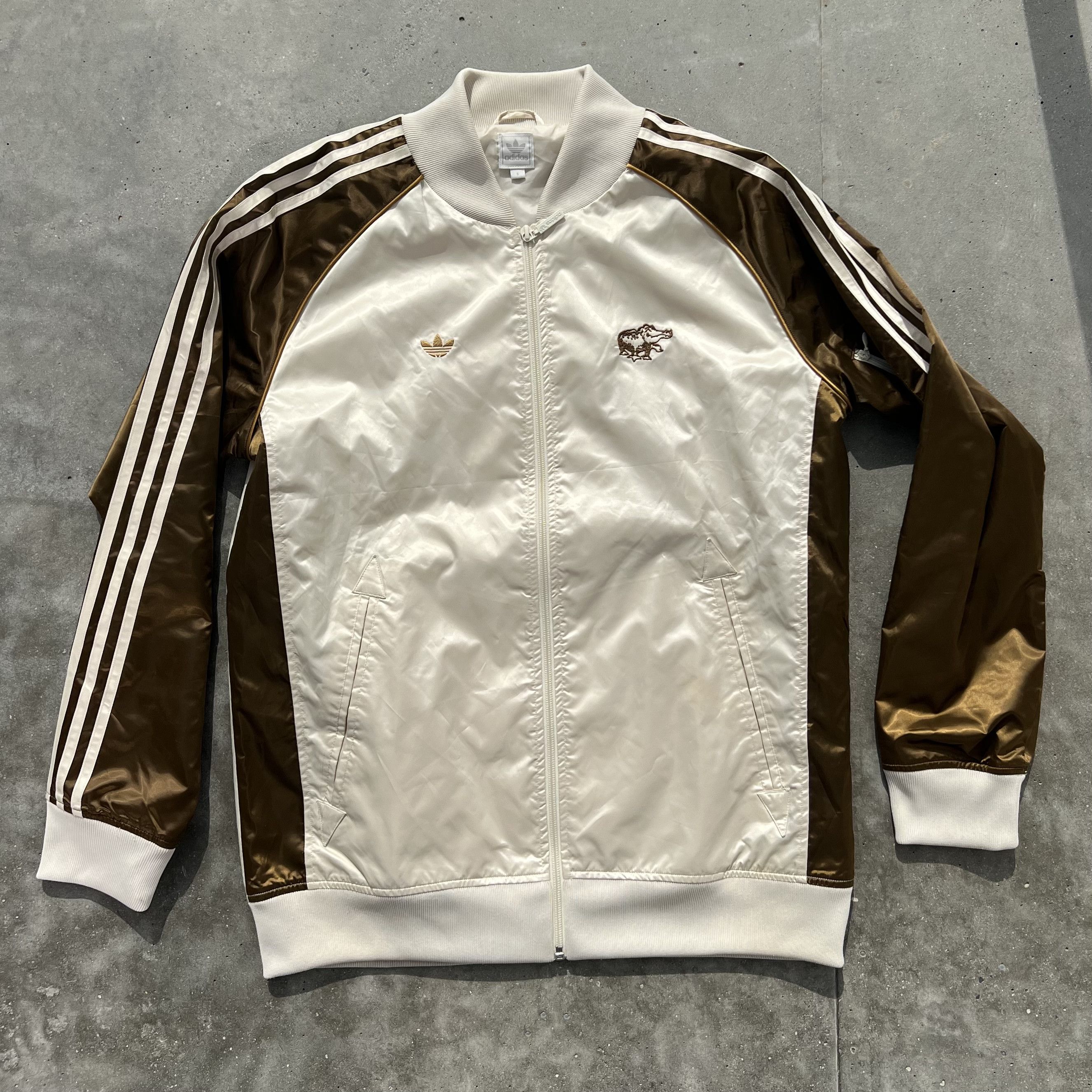 image of Adidas Alligator Records Jacket Light Track Hype Streetwear in Brown, Men's (Size Small)