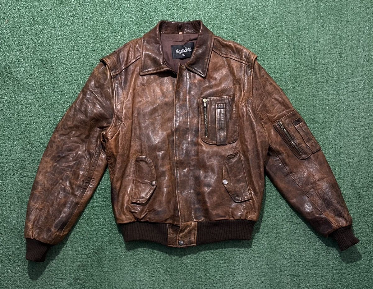 Genuine Leather × Vintage Real Leather Jacket Vintage 90s Size US M / EU 48-50 / 2 - 1 Thumbnail