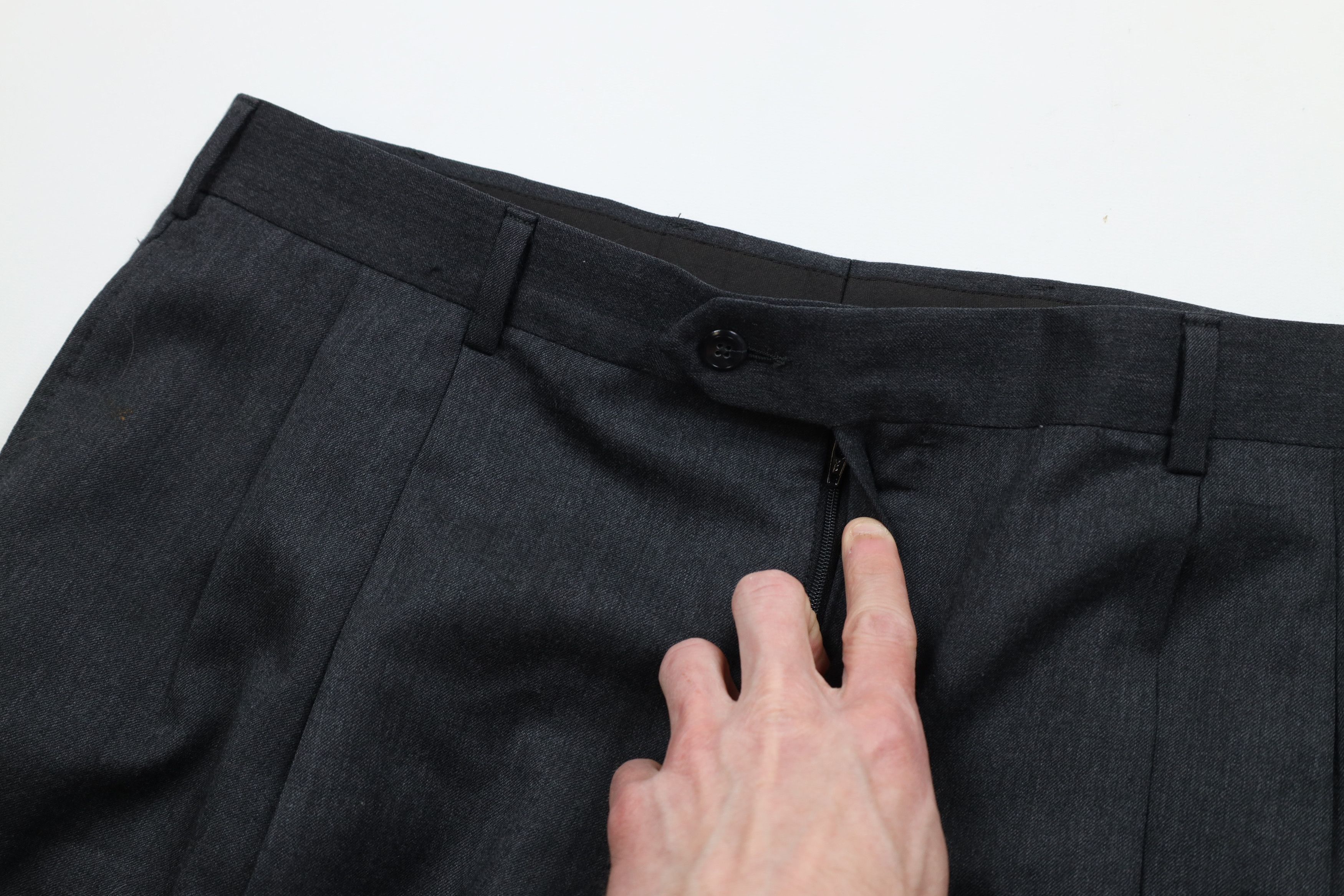 Vintage Vintage 90s Streetwear Cashmere Wide Leg Chino Pants Gray Size US 38 / EU 54 - 7 Thumbnail
