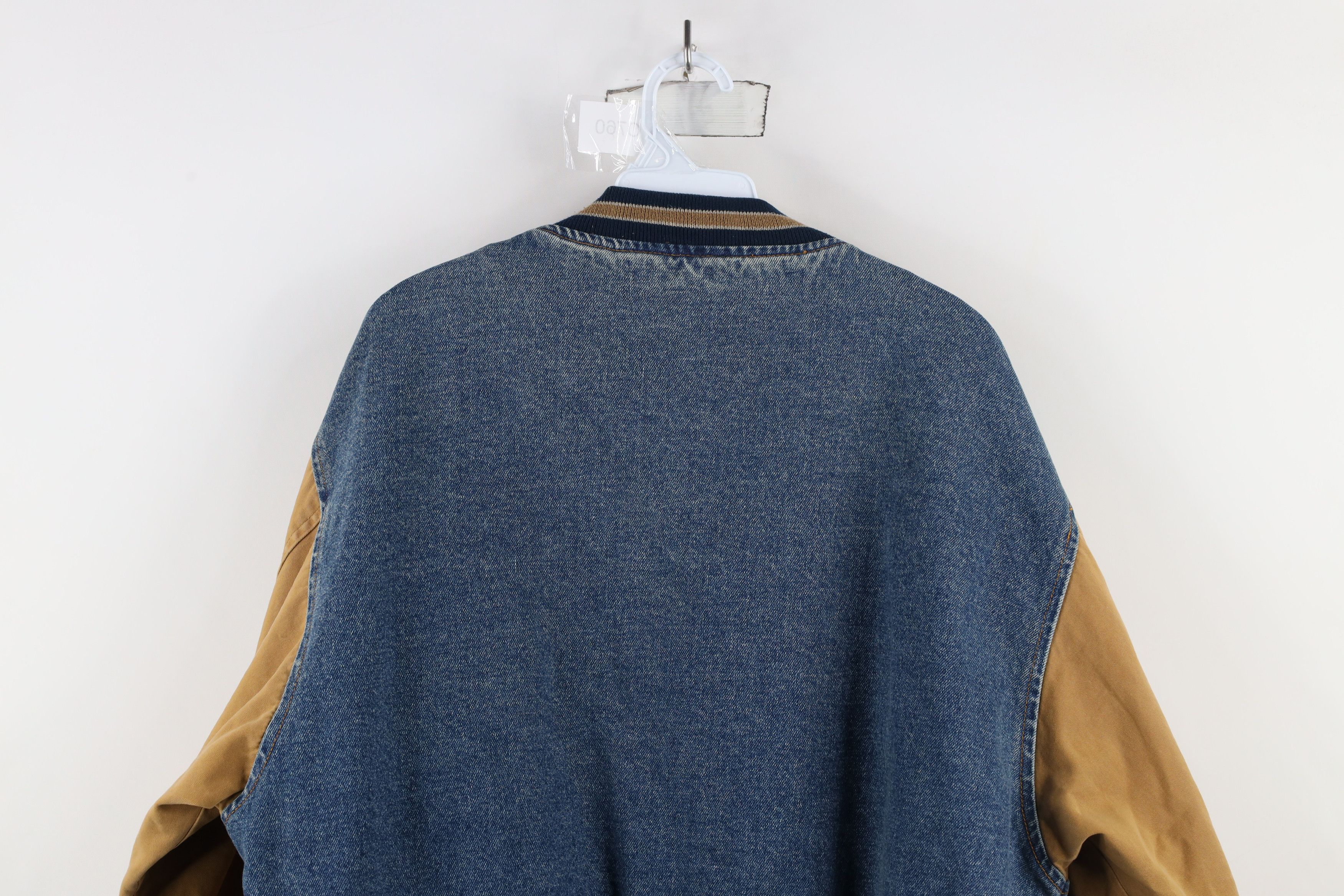 Vintage Vintage 90s Streetwear Eugene Hardwoods Denim Varsity Jacket Size US L / EU 52-54 / 3 - 14 Thumbnail