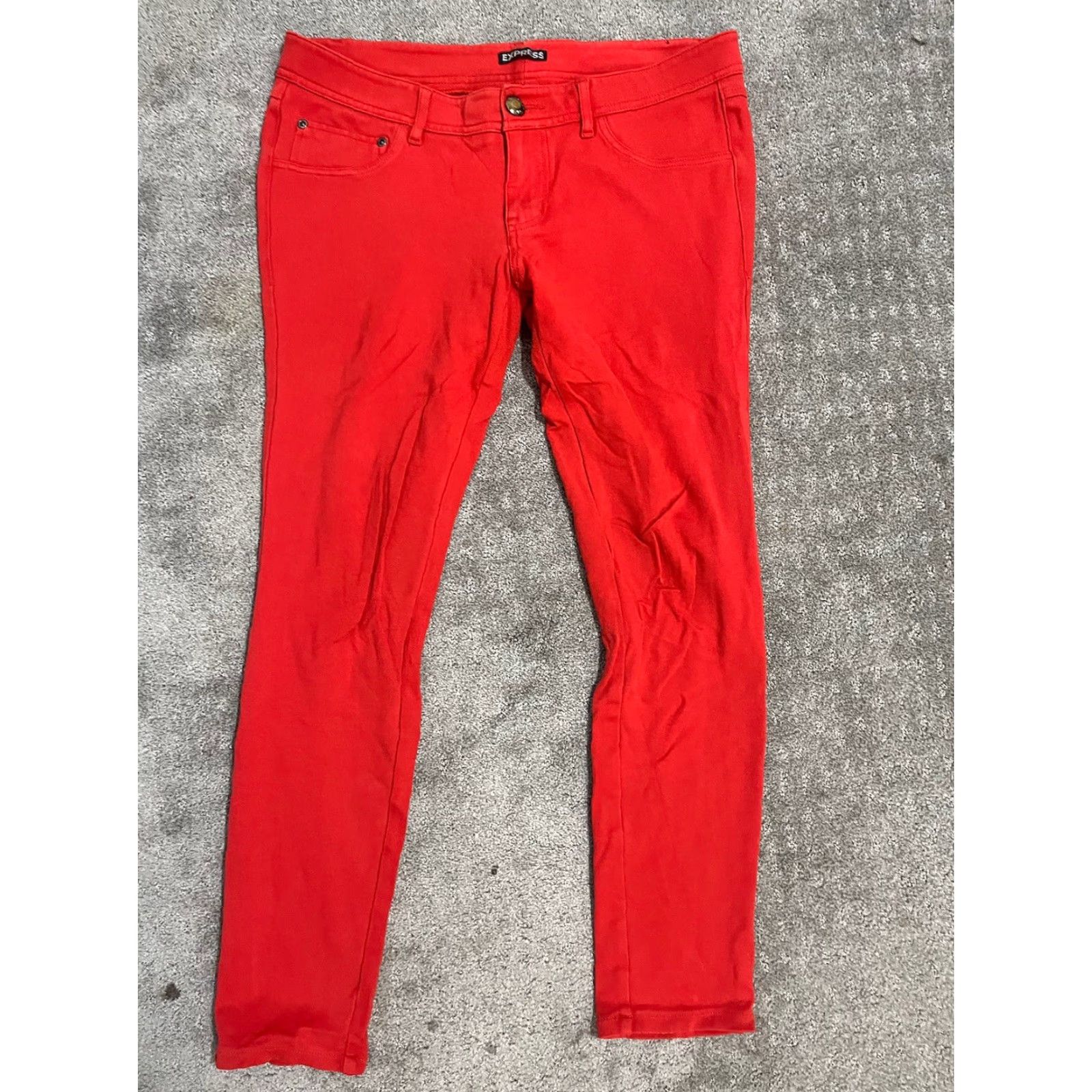 Express VINTAGE EXPRESS Red Knit Skinny Jeans Women Medium M Casual Pants 90s Size 32" / US 10 / IT 46 - 6 Thumbnail