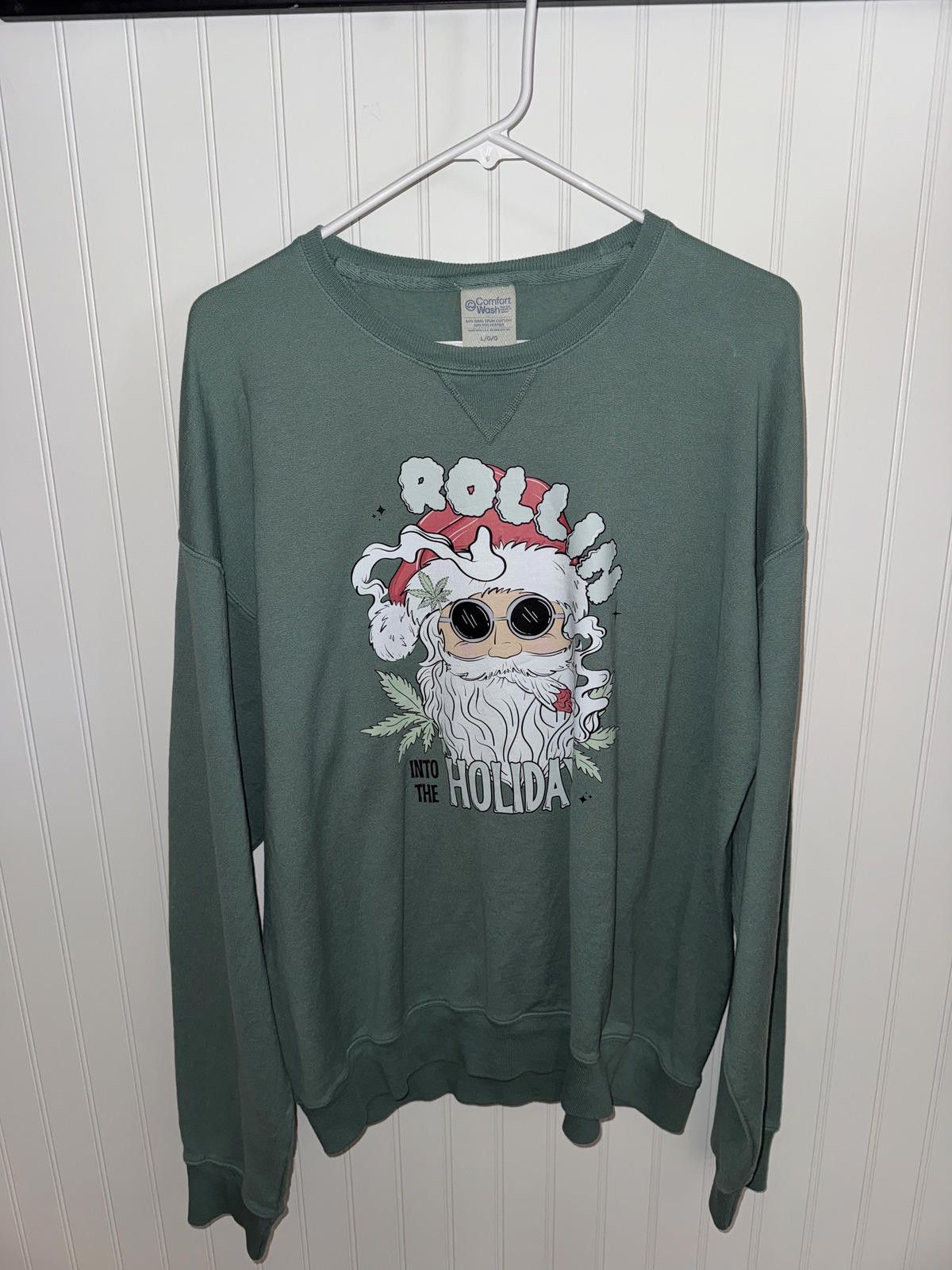 Comfort Colors Comfort Colors Green Crewneck Sweatshirt with Smoker Sweater Size US L / EU 52-54 / 3 - 1 Thumbnail