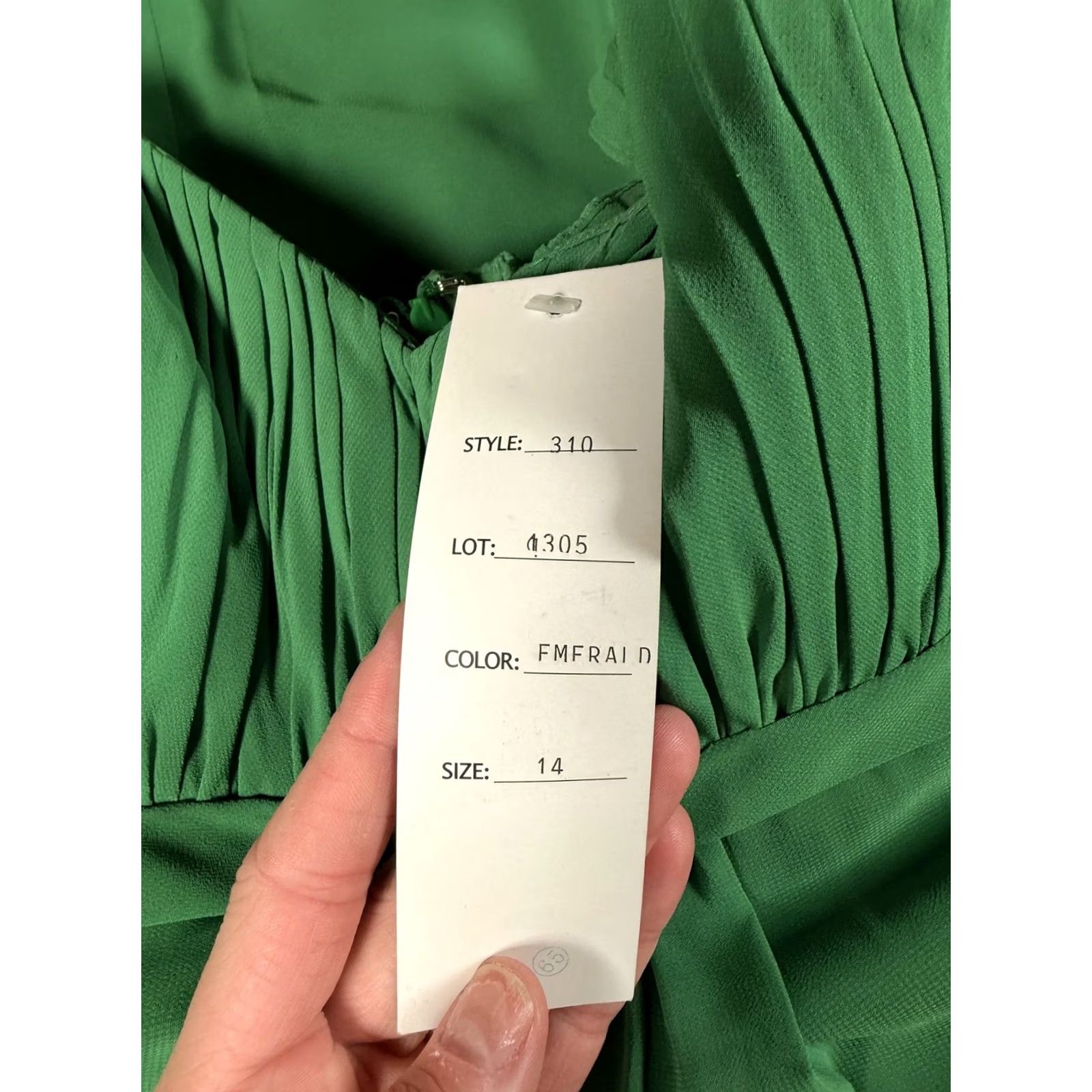 Vintage Liz Fields Dress Womens 14 Green Chiffon Sweetheart Strappy Maxi Formal Gown Size XL / US 12-14 / IT 48-50 - 4 Thumbnail