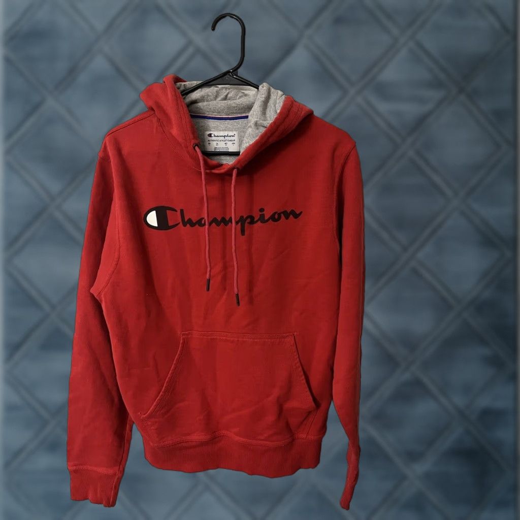 Champion Champion Hoodie Mens Size Small Red Logo Hooded Pullover Sweatshirt Regular Fit Long Sleeve Training Gym CardLogo 90s? Size US S / EU 44-46 / 1 - 1 Thumbnail