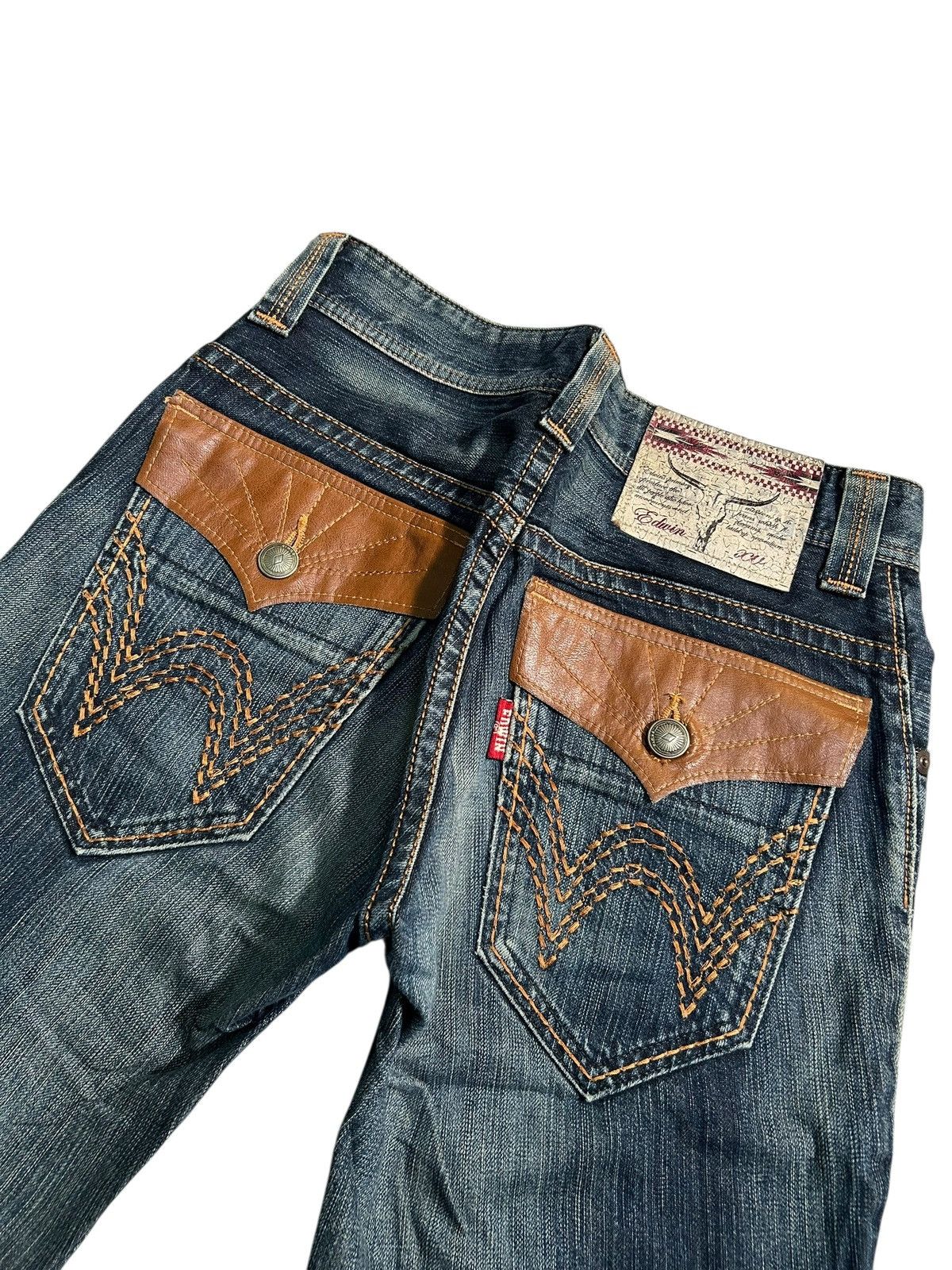 Japanese Brand × Kapital × Vintage FLARE💥 EDWIN XVS NAVAJO MUDWASH PUNK GRUNGE DISTRESSED DENIM Size US 31 - 6 Thumbnail