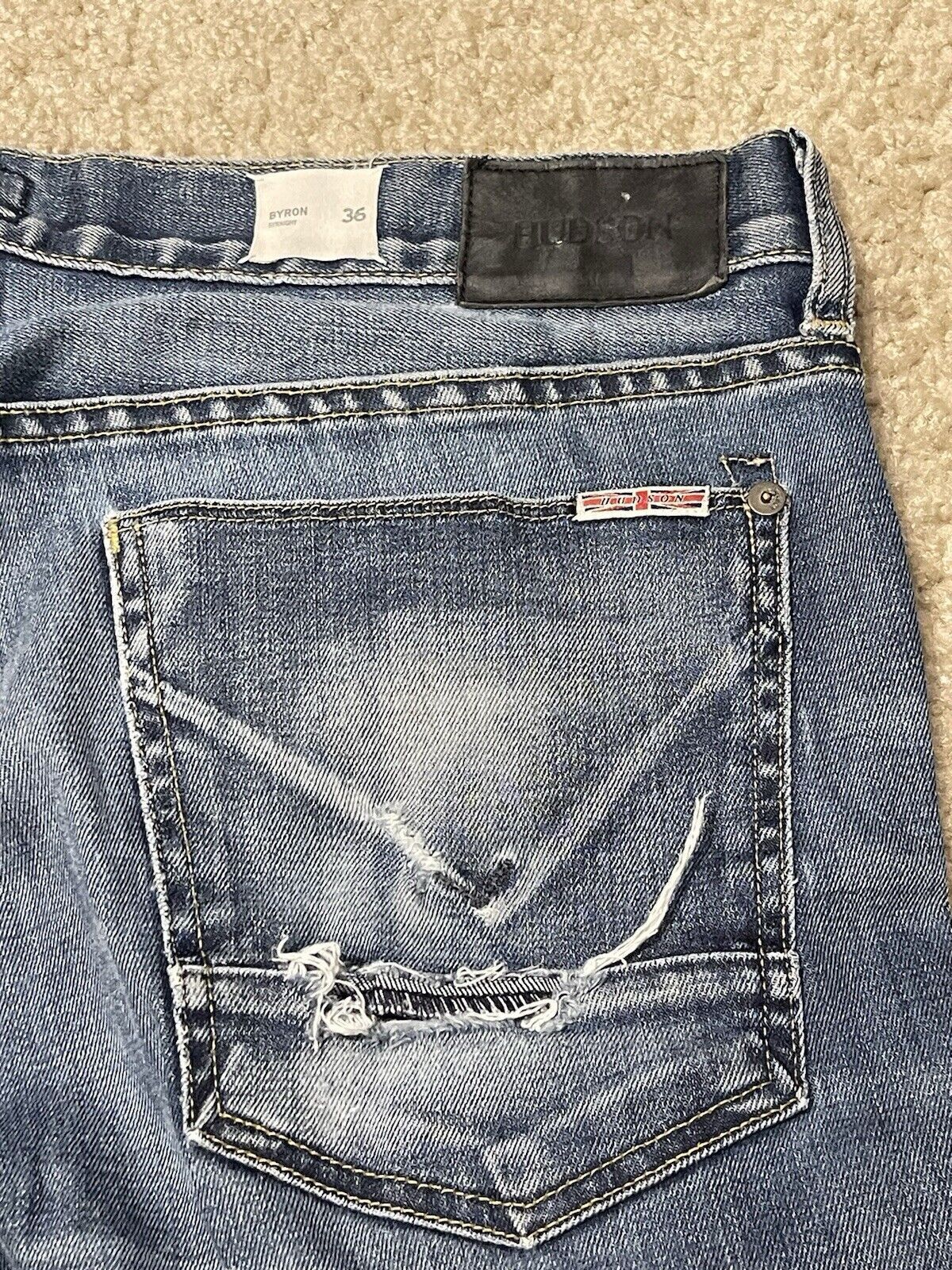 Hudson × Vintage Hudson Byron Straight Jeans Men’s Blue Medium-Dark Size US 36 / EU 52 - 8 Thumbnail