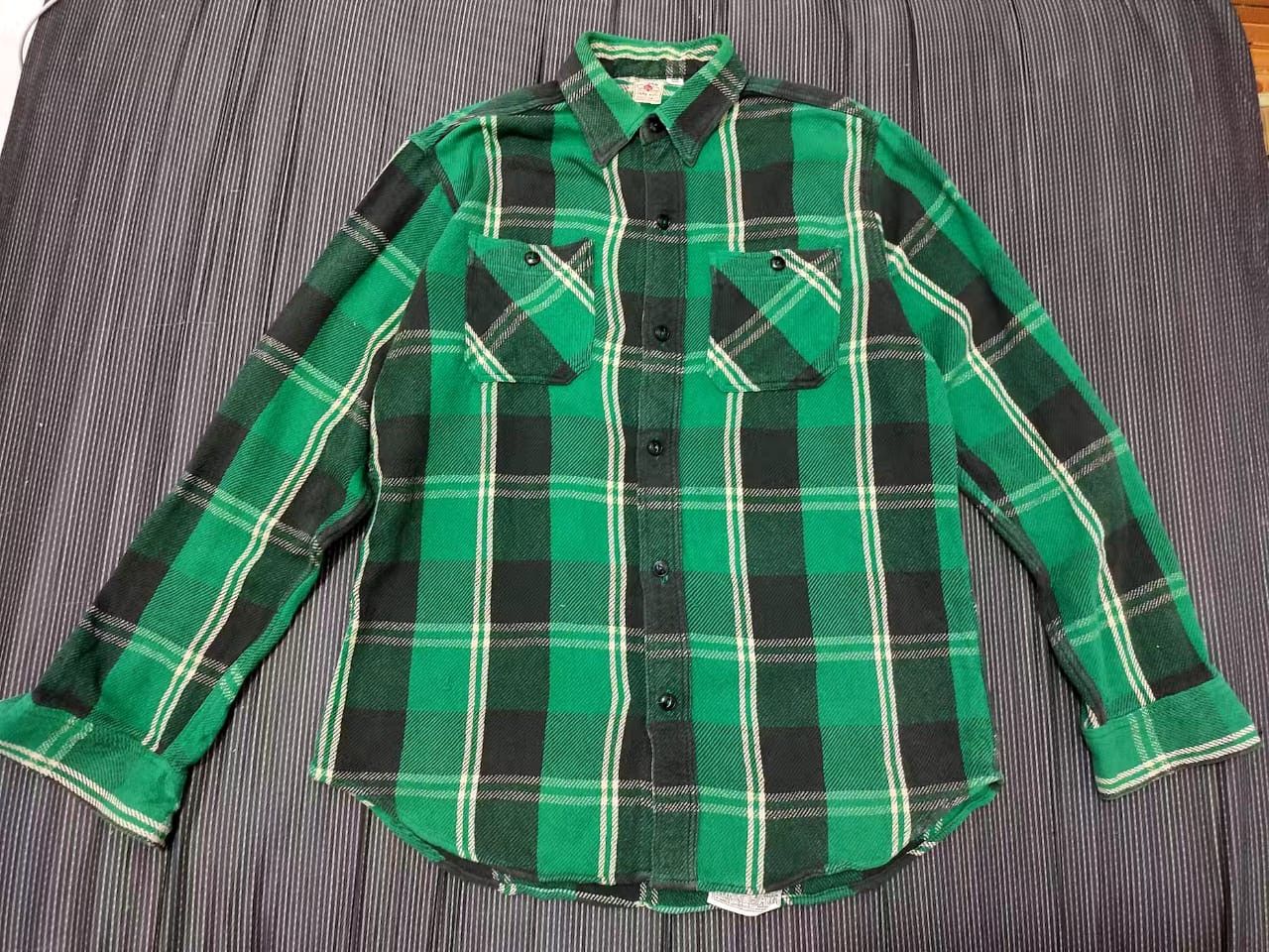 Sugar Cane Vintage Sugar Cane Green Check Flannel Size US L / EU 52-54 / 3 - 3 Thumbnail