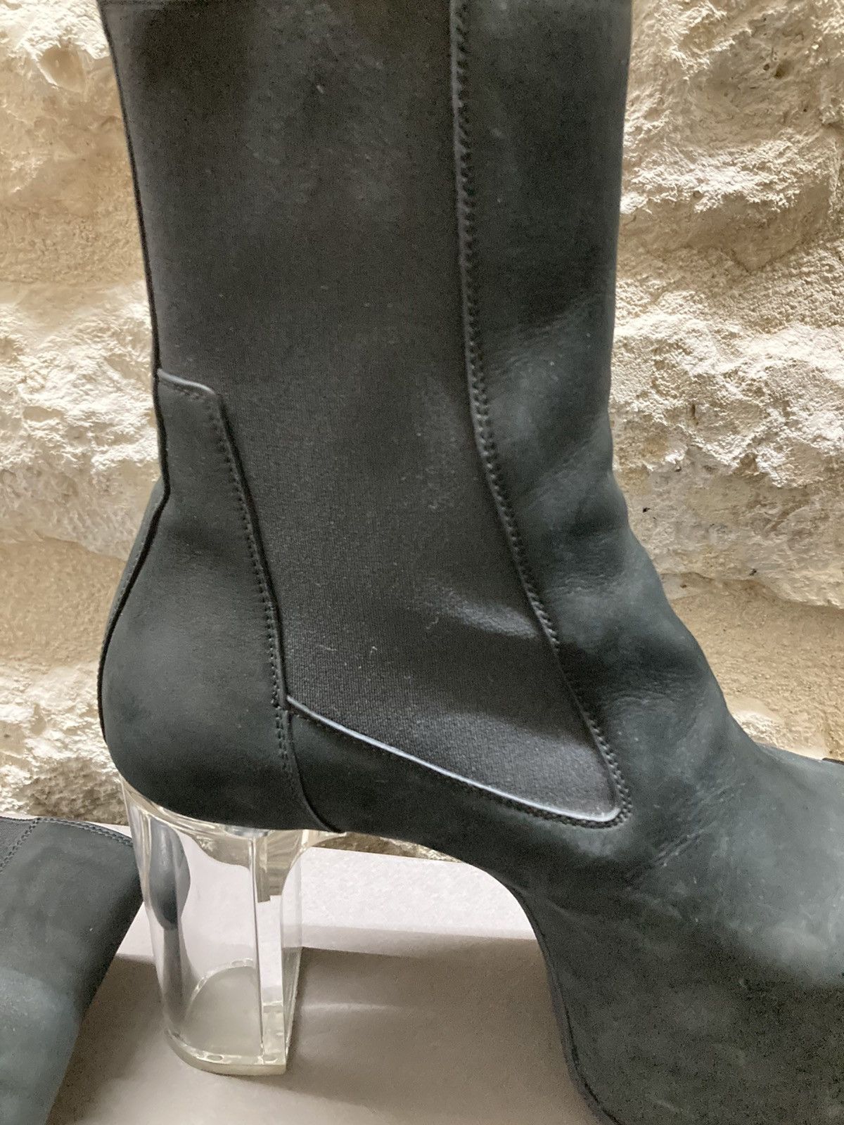 Rick Owens Black Kiss Grilled Platform Suede Heel Boots Size US 9 / EU 42 - 6 Thumbnail