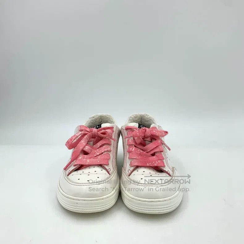 Chanel Chanel White and pink colour-matched plush casual sneakers Size US 6.5 / IT 36.5 - 3 Thumbnail