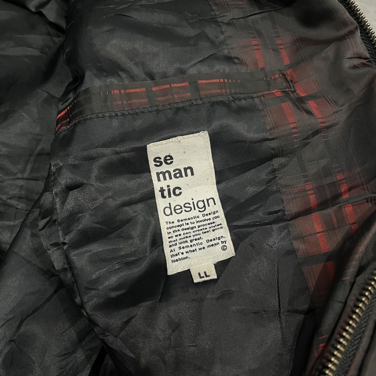 14th Addiction 2000s SEMANTIC DESIGN PLAID BONO JACKET Size US L / EU 52-54 / 3 - 7 Thumbnail