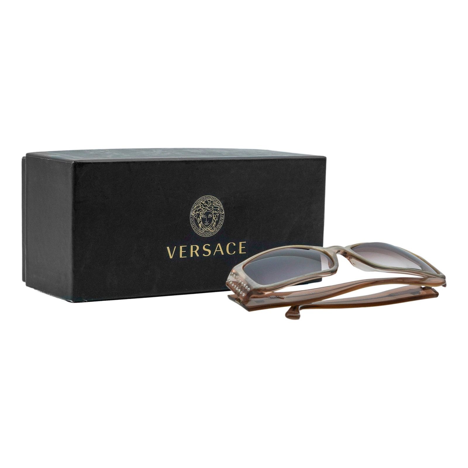 Versace Versace MOD 4041 Medusa Logo Crystal Rectangular Sunglasses Size ONE SIZE - 8 Thumbnail