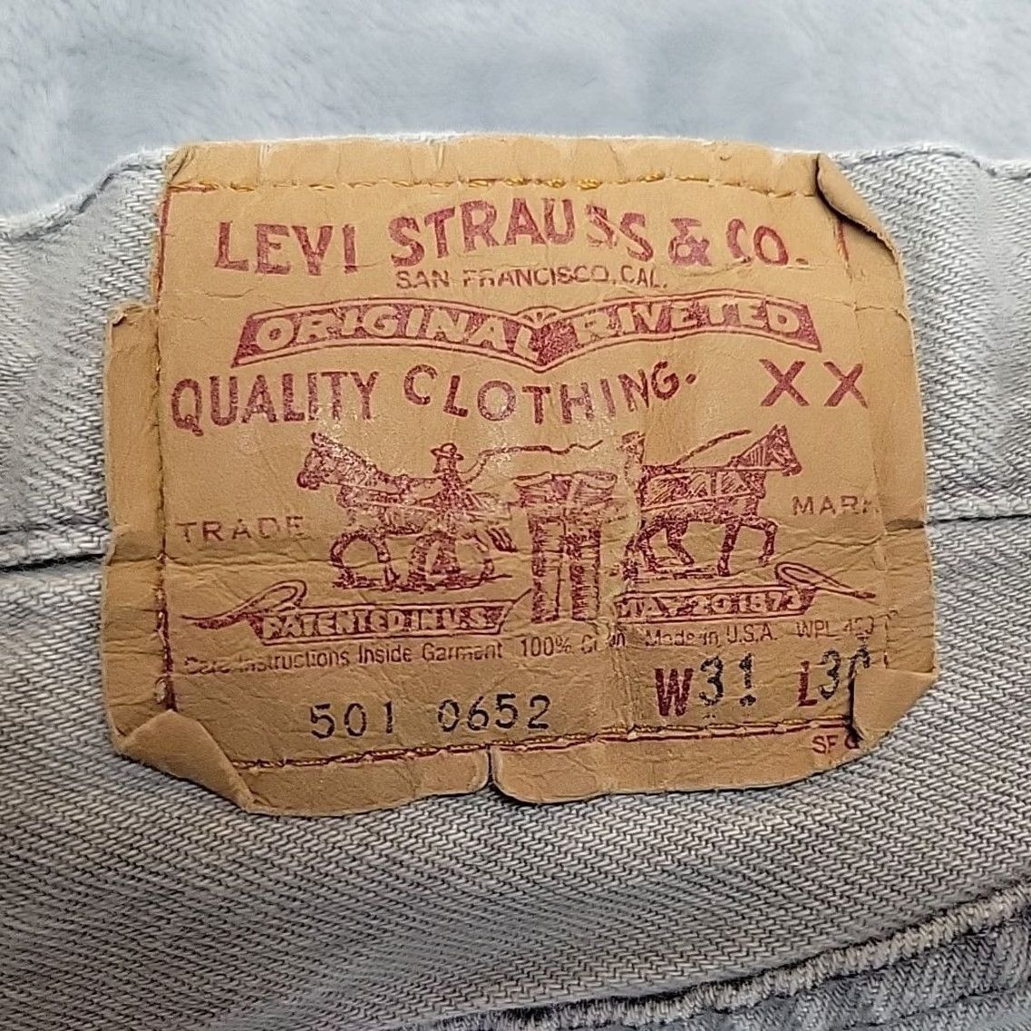 Levi's VTG Levi's 501 Jorts Sz 31 Gray Denim Booty Biker Shorts Daisy Duke Made in USA Womens 31 Denim Cotton Jeans Shorts Mid 2000s Size 24" / US 00 / IT 34 - 5 Thumbnail