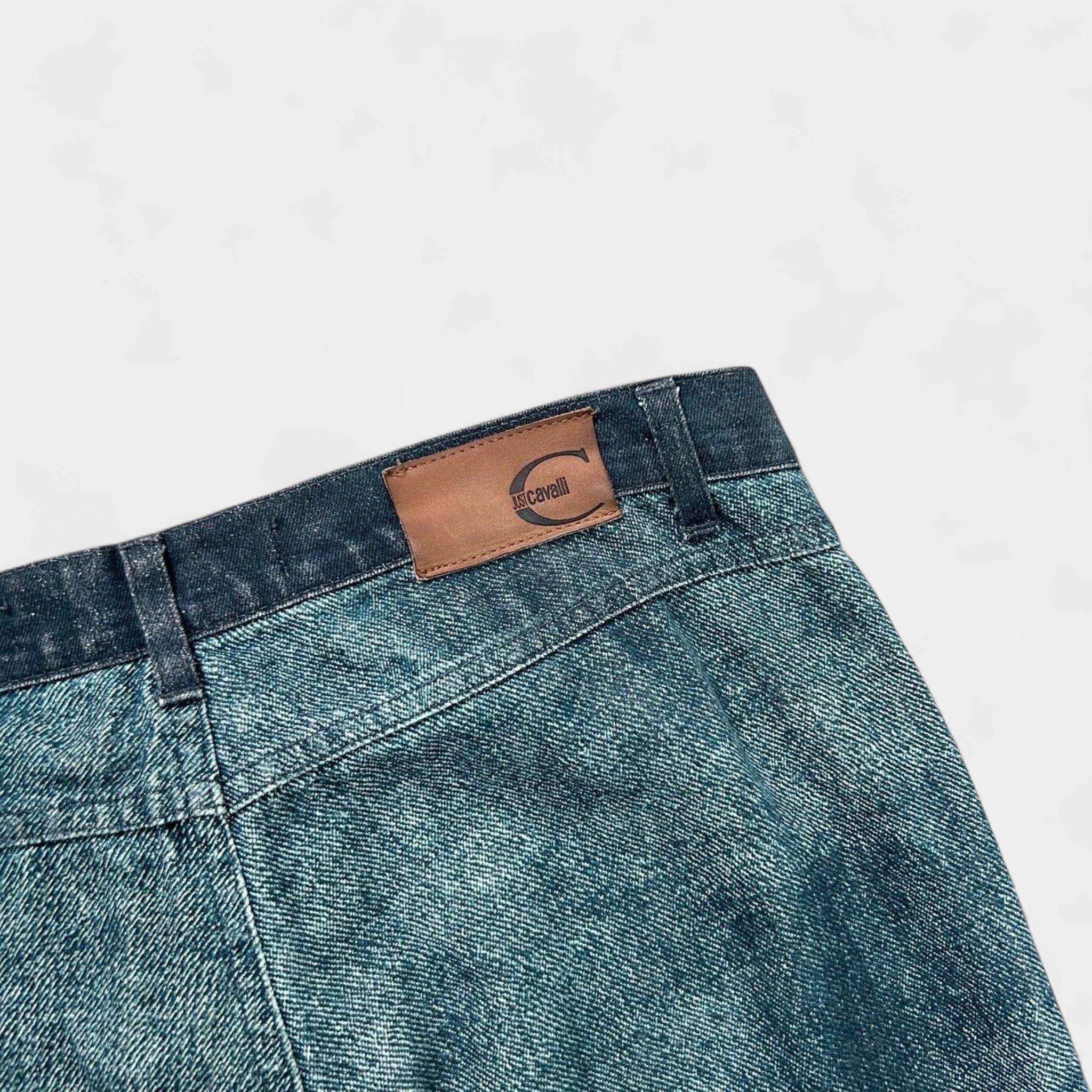 Just Cavalli Just Cavalli 2000s Denim Effect Teal Pants Size 28" / US 6 / IT 42 - 7 Thumbnail