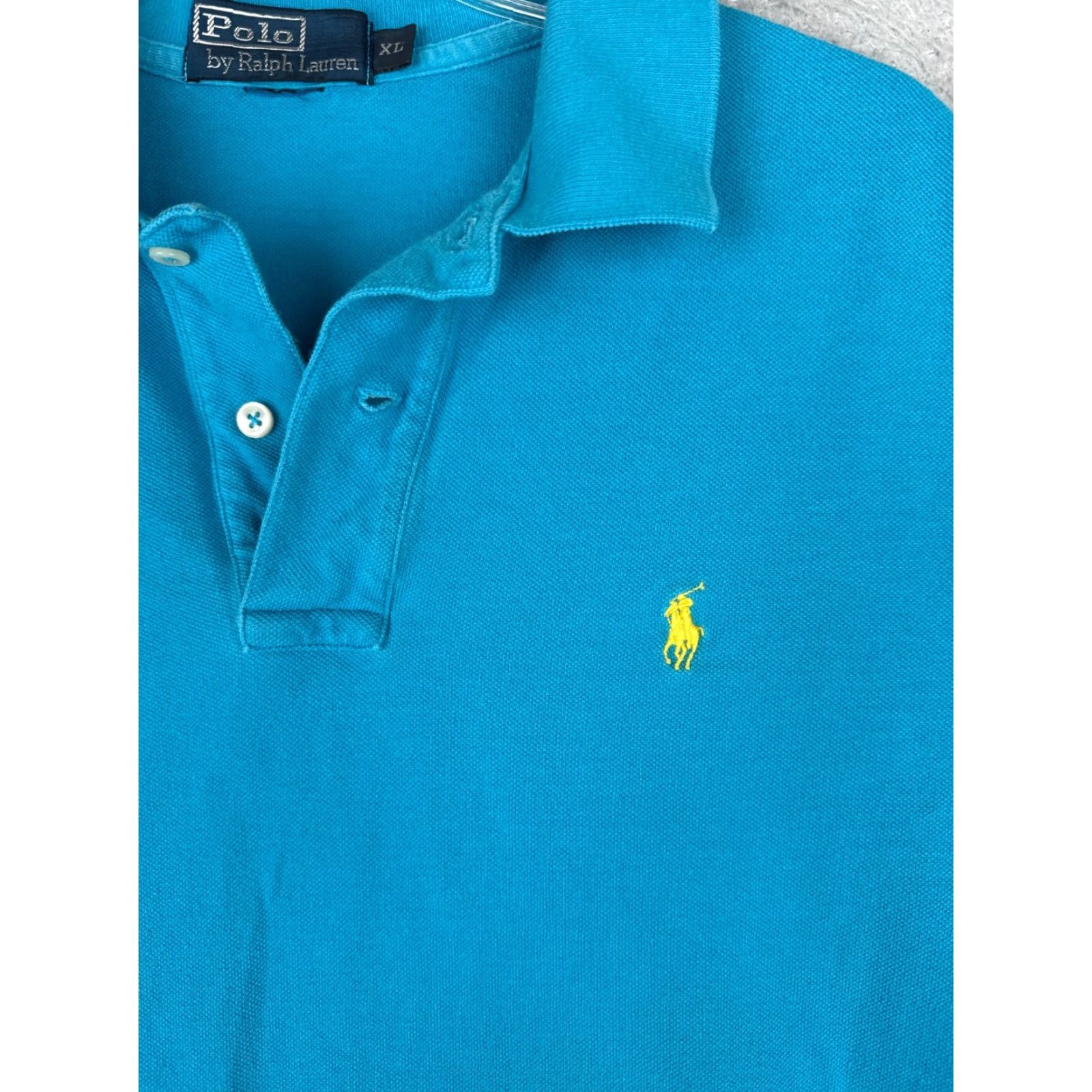 Ralph Lauren VINTAGE Ralph Lauren Polo Shirt Adult XL Blue Striped Short Sleeve Cotton Activewear Mens Size US XL / EU 56 / 4 - 6 Thumbnail