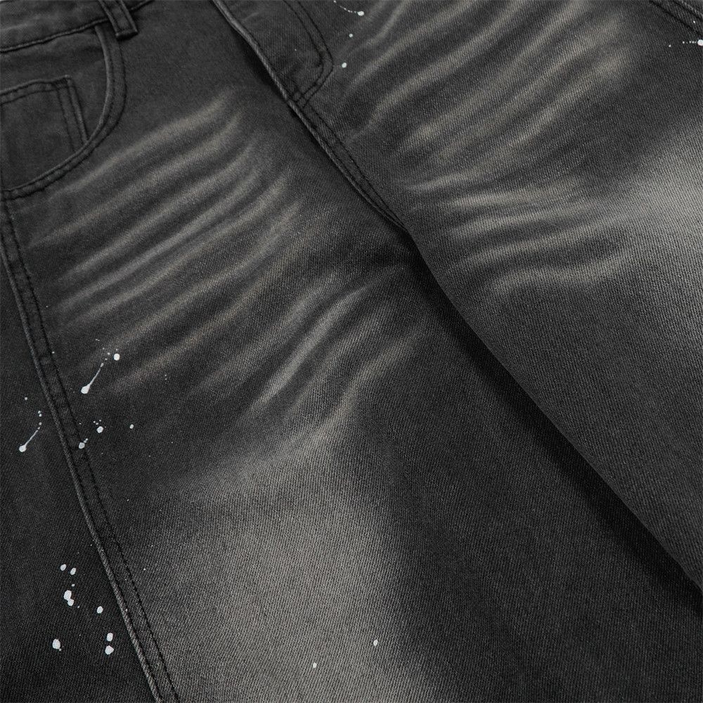 Japanese Brand × Jean Men's trendy punk workwear loose ink-splashed scimitar jeans Size US 32 / EU 48 - 6 Thumbnail