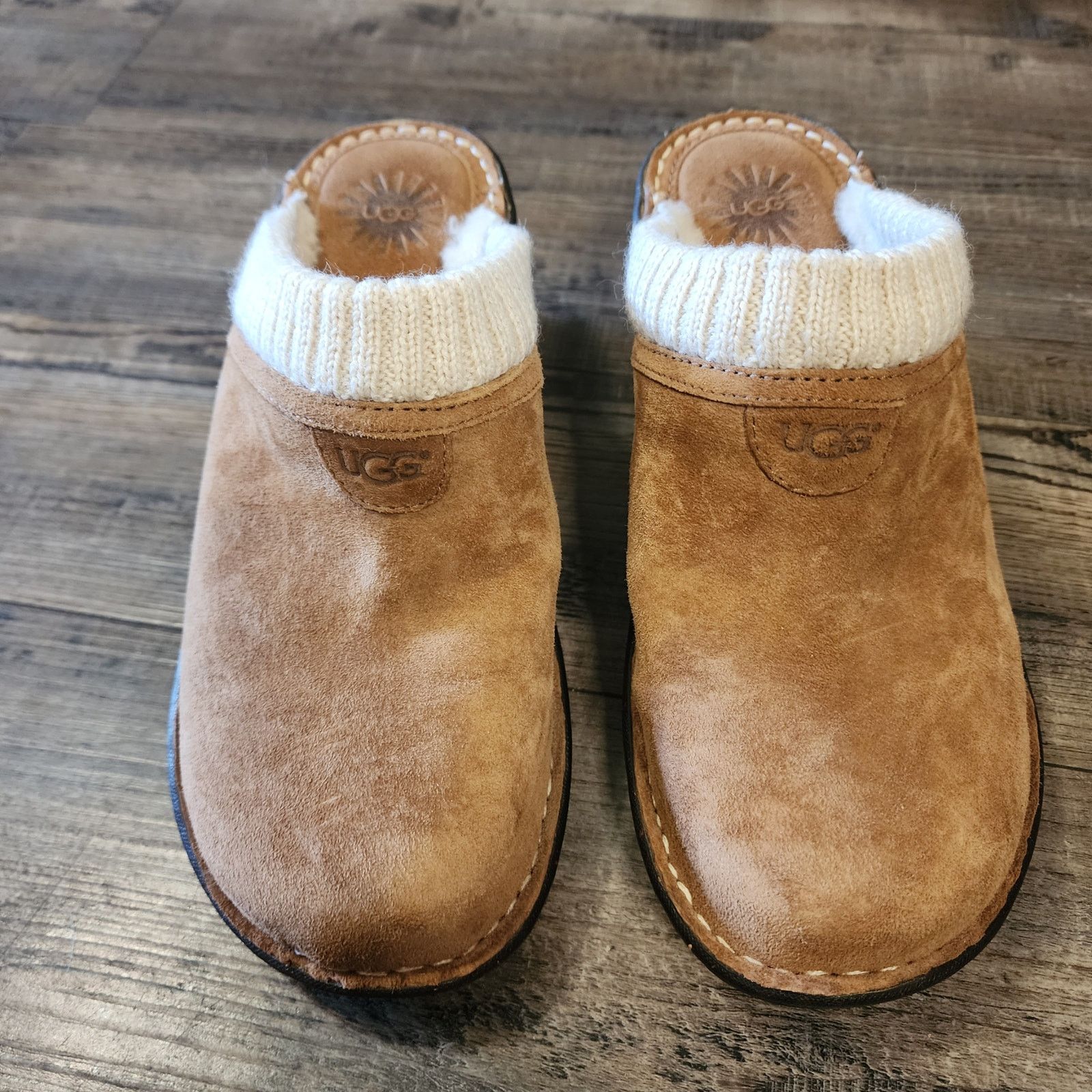 Ugg UGGs Australia size 9 Suede Clogs shoes Knit chestnut b38 Size US 9 / IT 39 - 4 Thumbnail